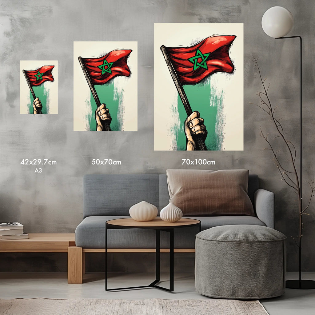 High-resolution visual of the Pole flags wall art, shown either in a stylish interior setting or as a detailed product mockup.