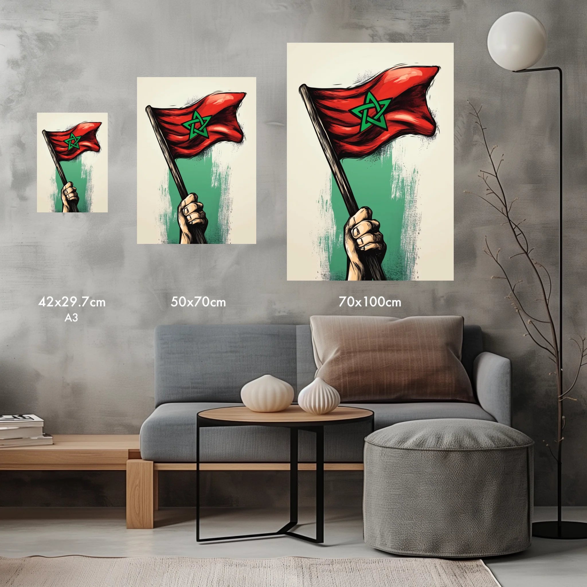 High-resolution visual of the Pole flags wall art, shown either in a stylish interior setting or as a detailed product mockup.