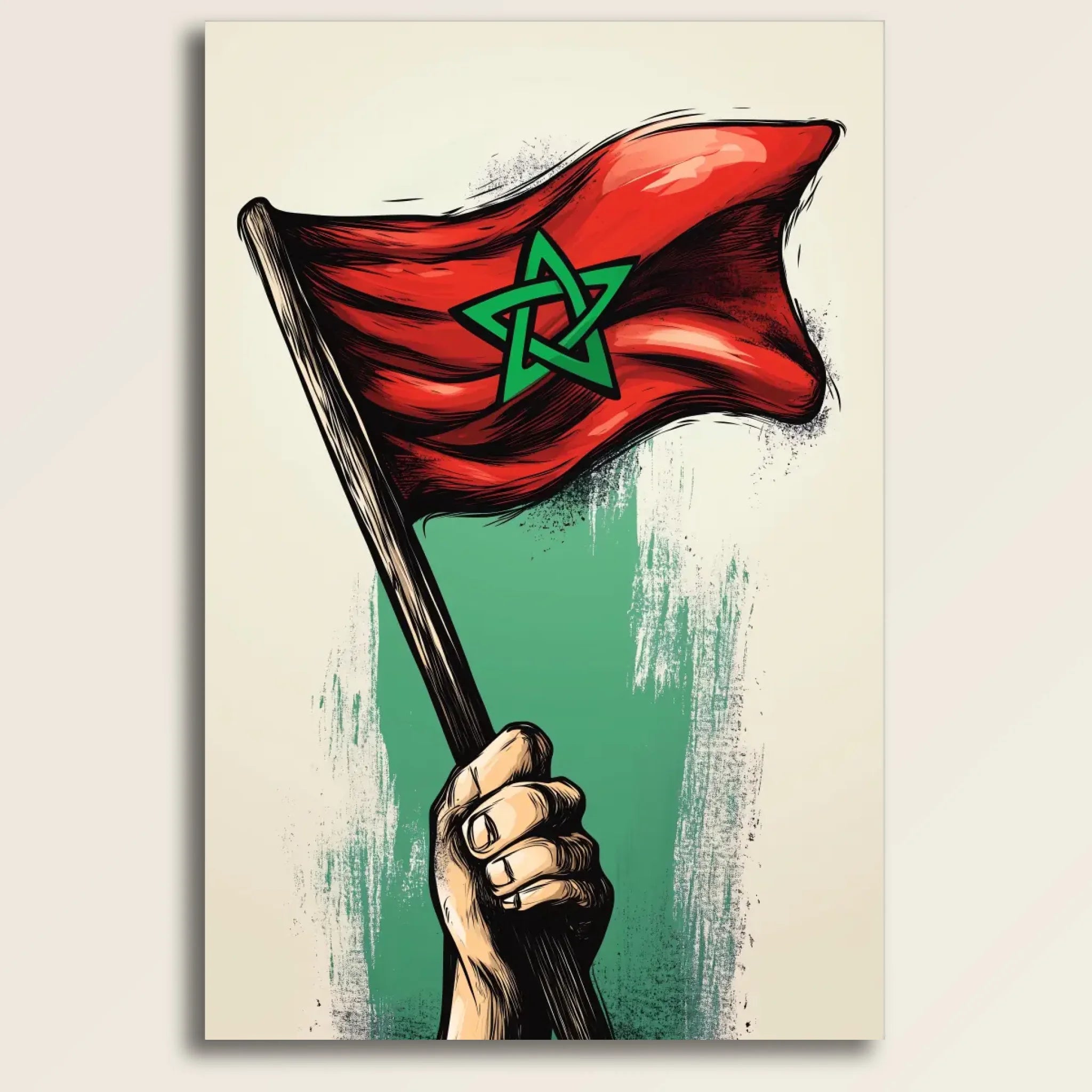 High-resolution visual of the Pole flags wall art, shown either in a stylish interior setting or as a detailed product mockup.