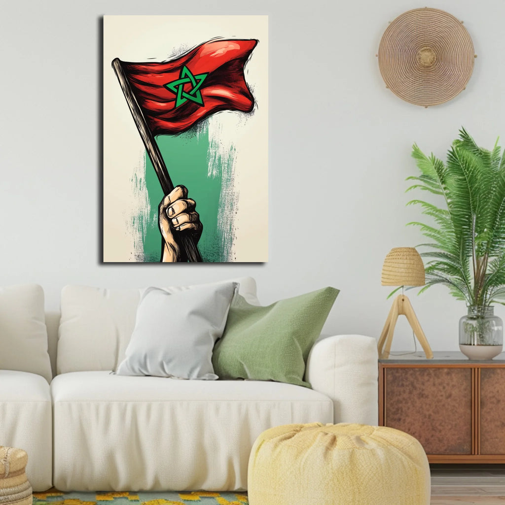 High-resolution visual of the Pole flags wall art, shown either in a stylish interior setting or as a detailed product mockup.