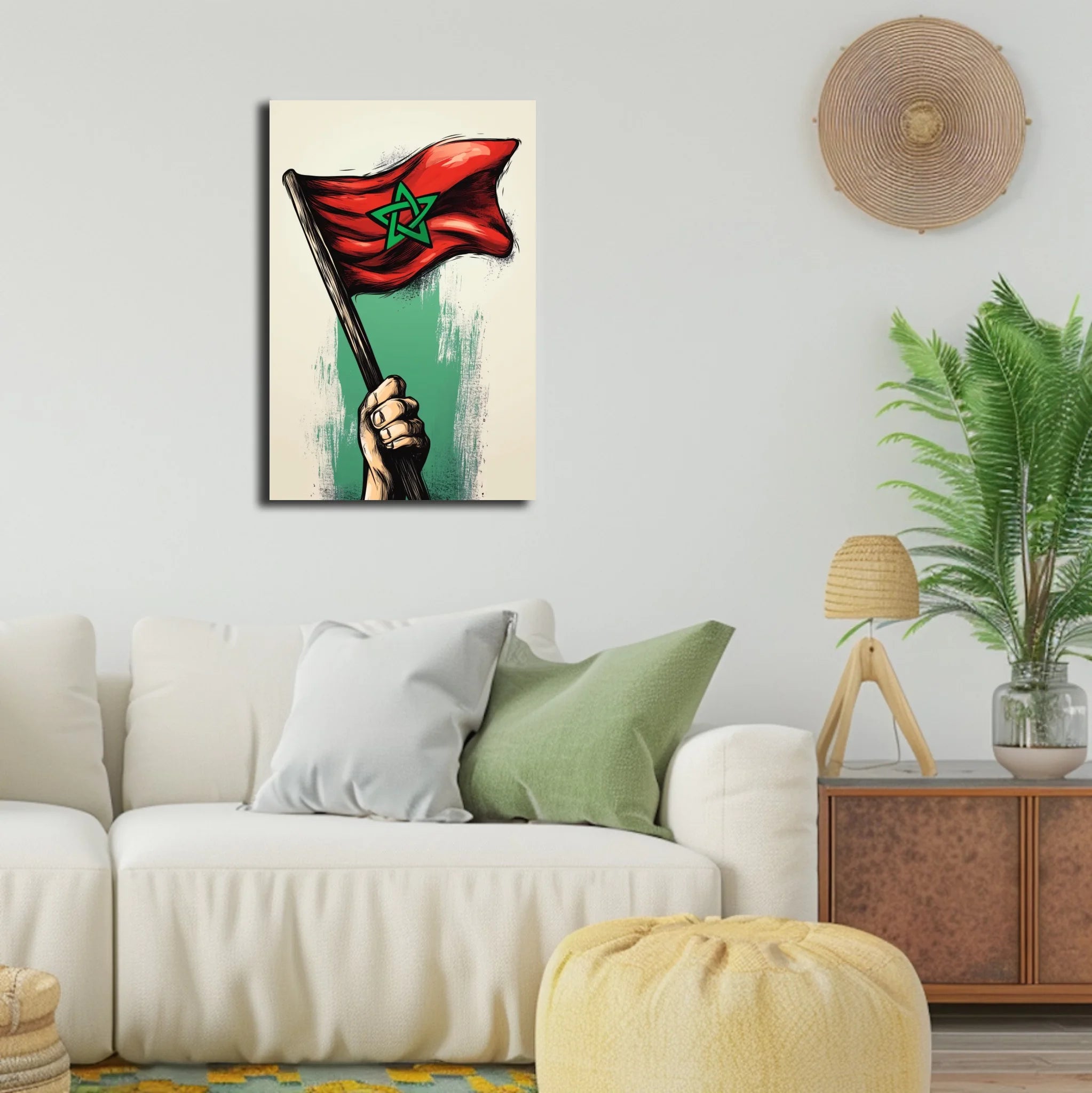 High-resolution visual of the Pole flags wall art, shown either in a stylish interior setting or as a detailed product mockup.