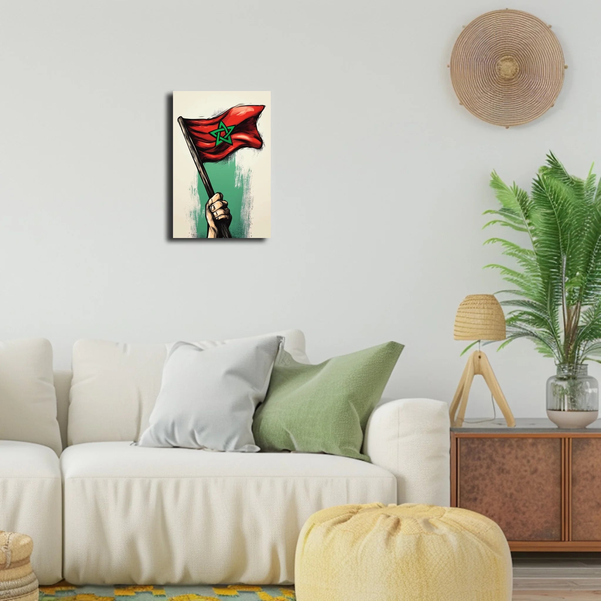 High-resolution visual of the Pole flags wall art, shown either in a stylish interior setting or as a detailed product mockup.