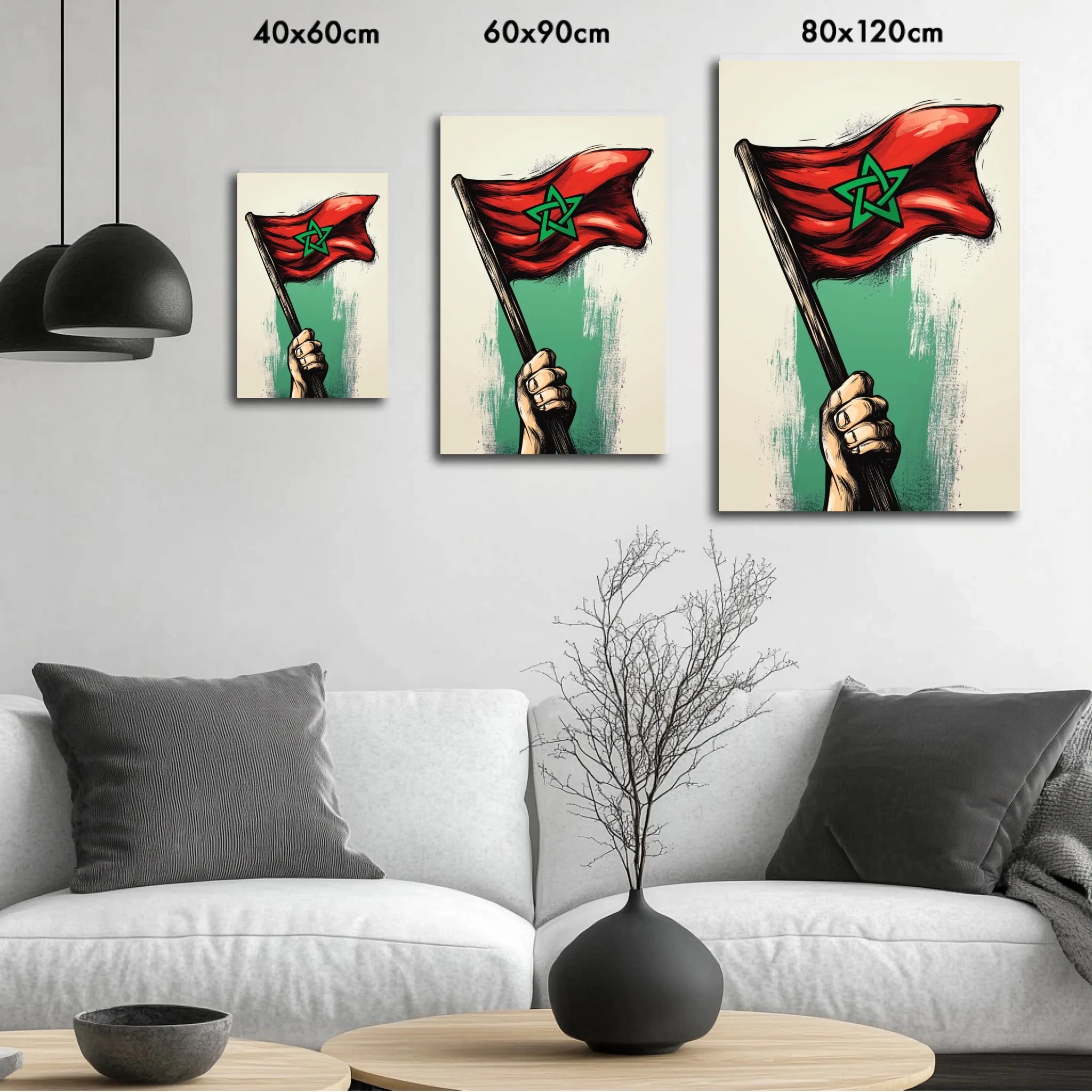 High-resolution visual of the Pole flags wall art, shown either in a stylish interior setting or as a detailed product mockup.