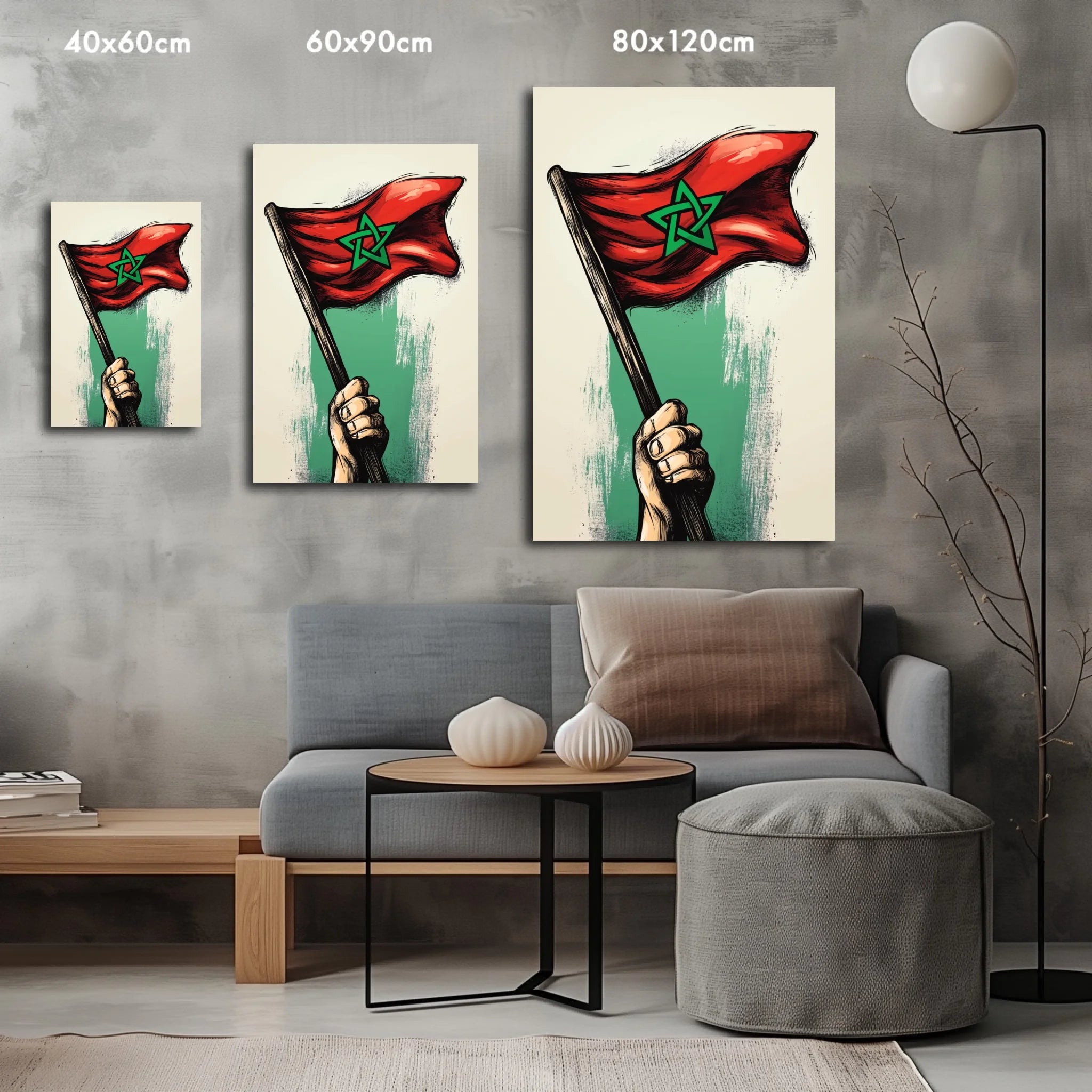High-resolution visual of the Pole flags wall art, shown either in a stylish interior setting or as a detailed product mockup.