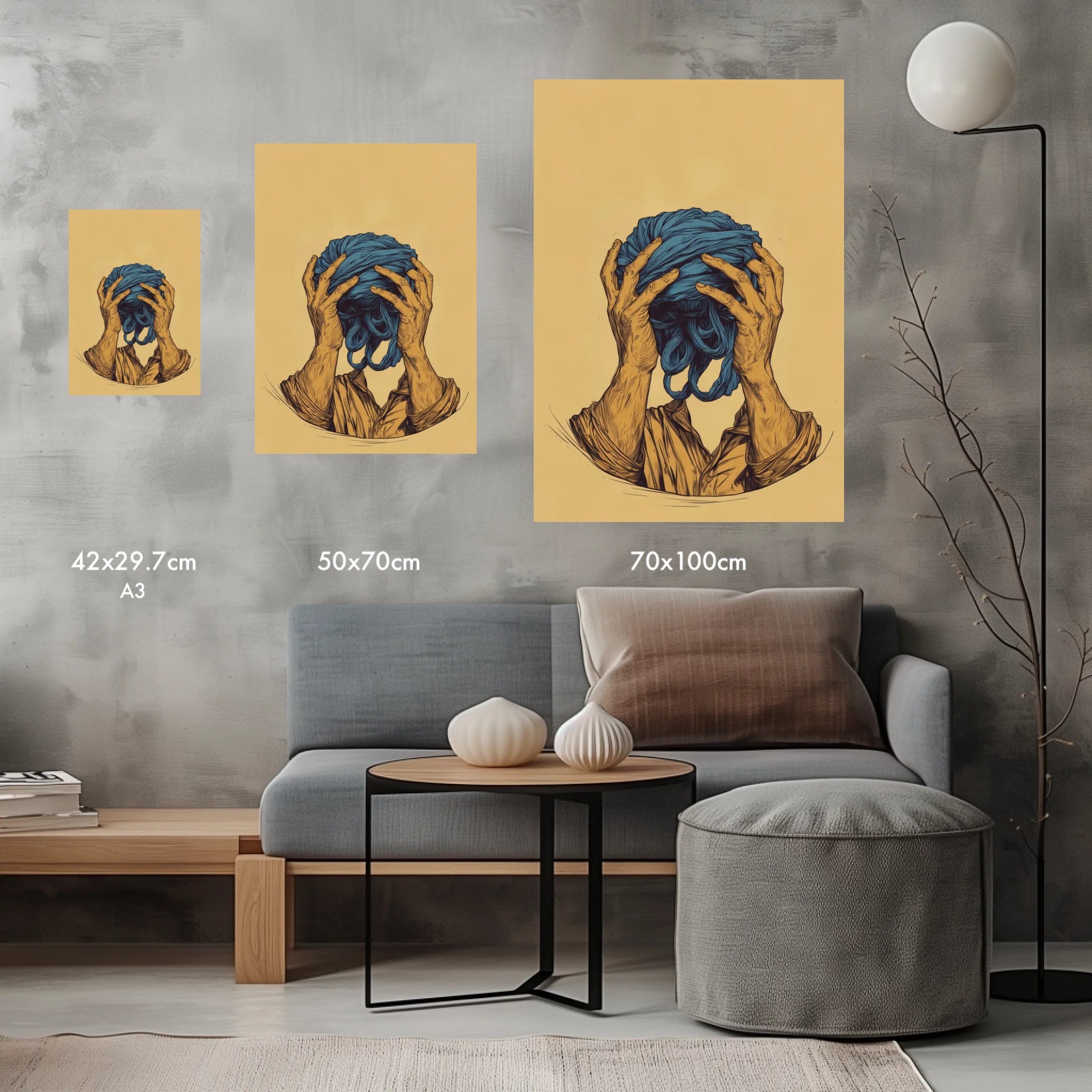 High-resolution visual of the Jma3 rask – Get Your Head Straight wall art, shown either in a stylish interior setting or as a detailed product mockup.