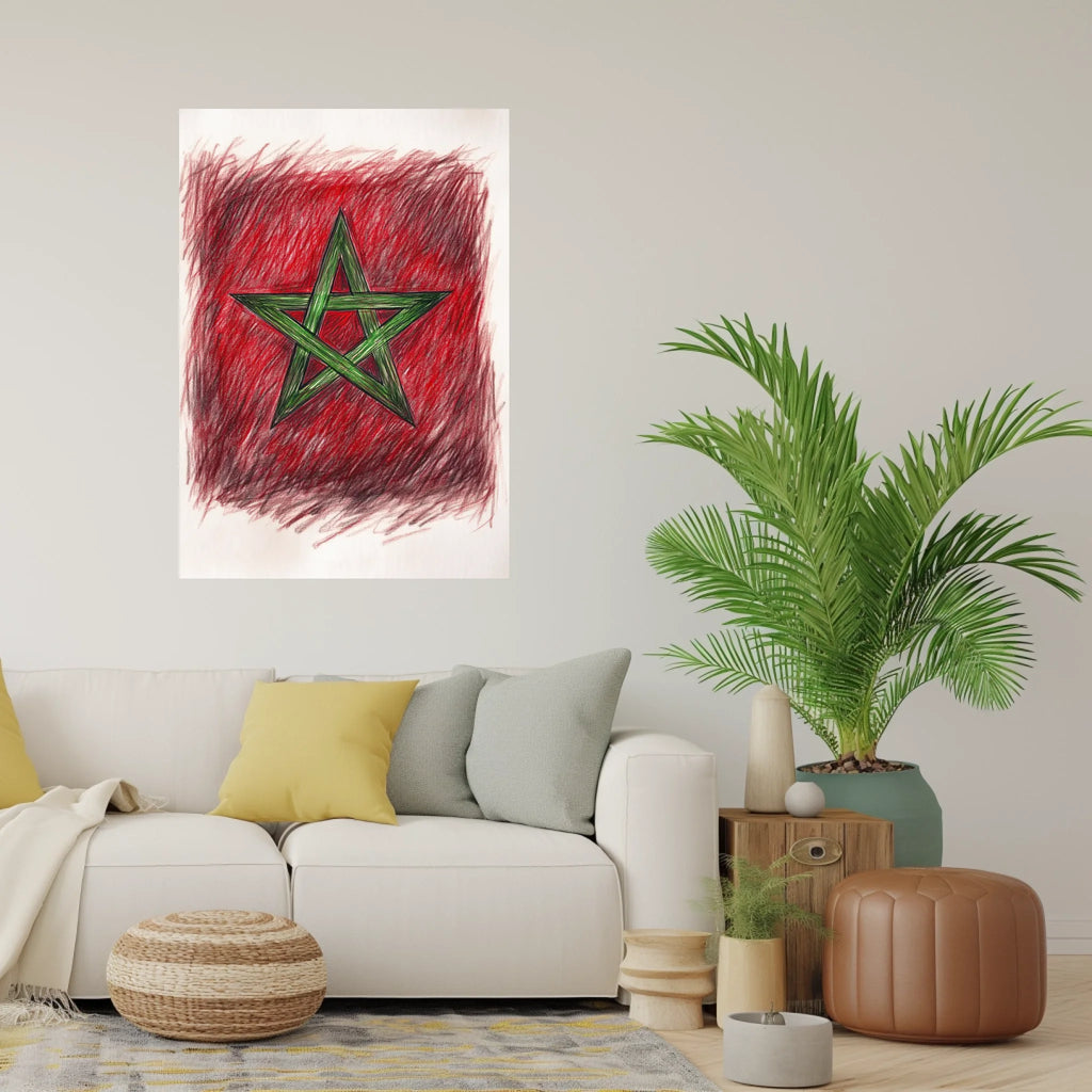 High-resolution visual of the Sketch flags wall art, shown either in a stylish interior setting or as a detailed product mockup.