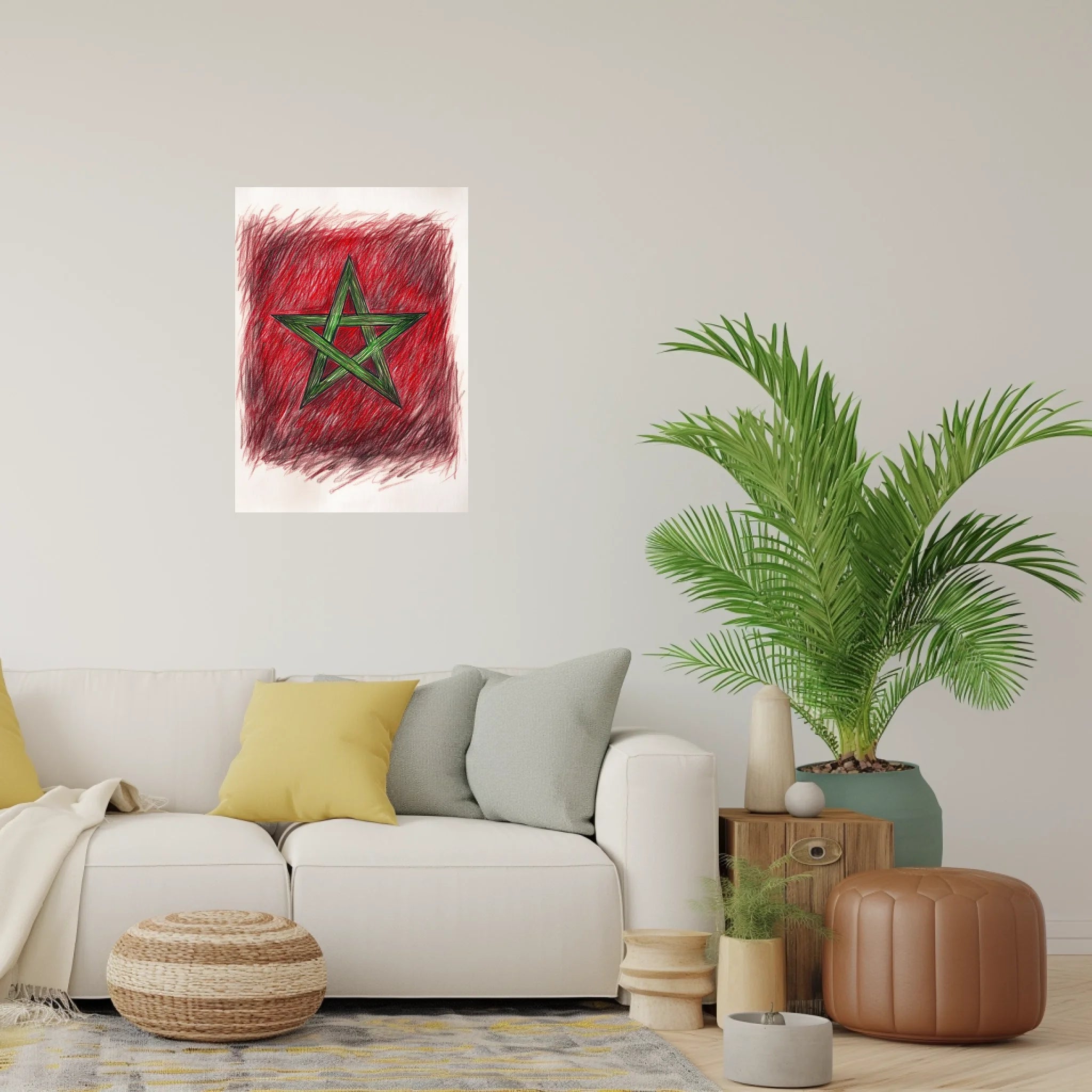 High-resolution visual of the Sketch flags wall art, shown either in a stylish interior setting or as a detailed product mockup.