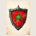 High-resolution visual of the Shield flags wall art, shown either in a stylish interior setting or as a detailed product mockup.