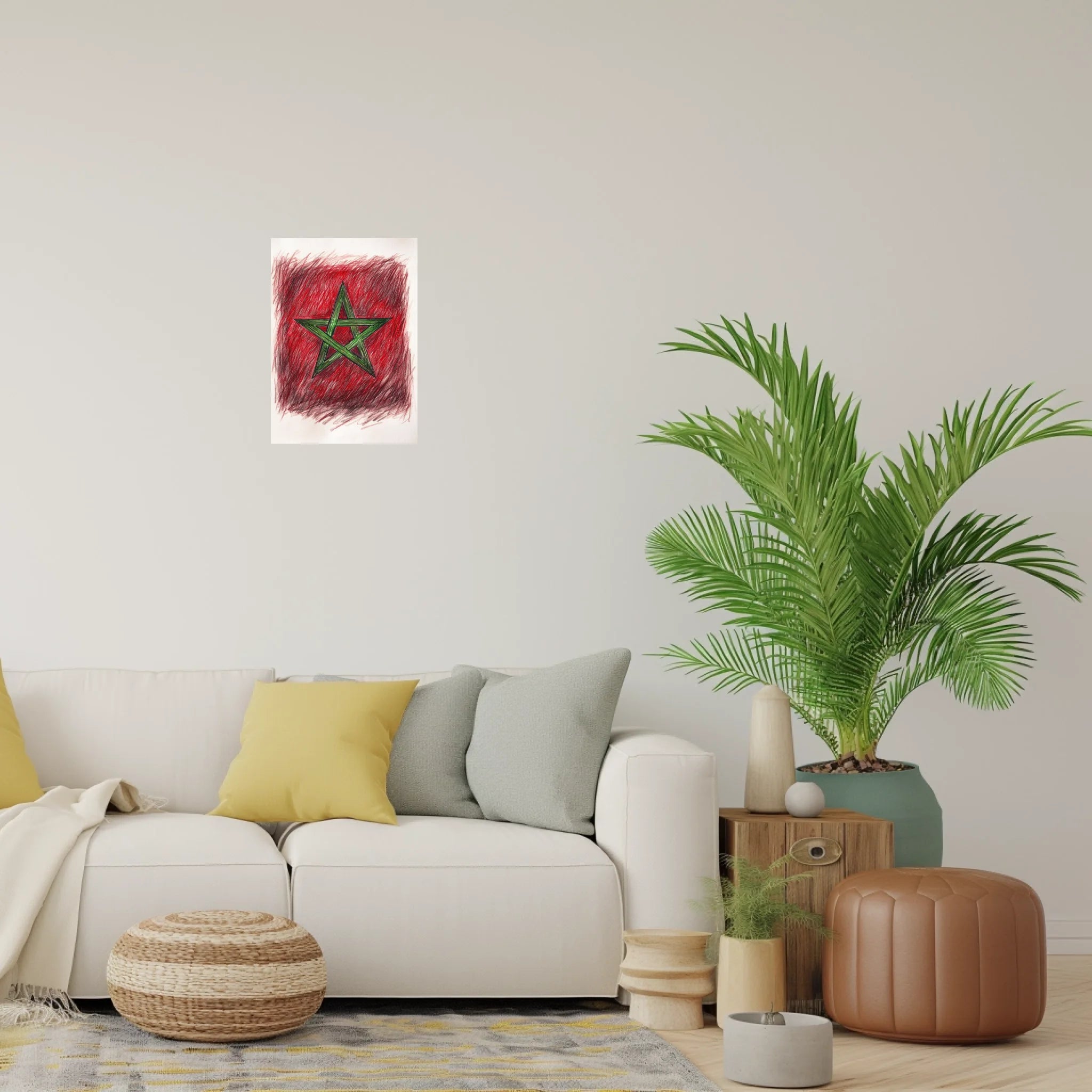 High-resolution visual of the Sketch flags wall art, shown either in a stylish interior setting or as a detailed product mockup.
