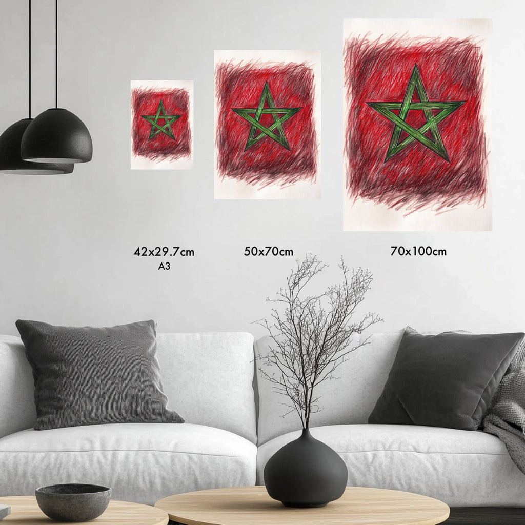 High-resolution visual of the Sketch flags wall art, shown either in a stylish interior setting or as a detailed product mockup.