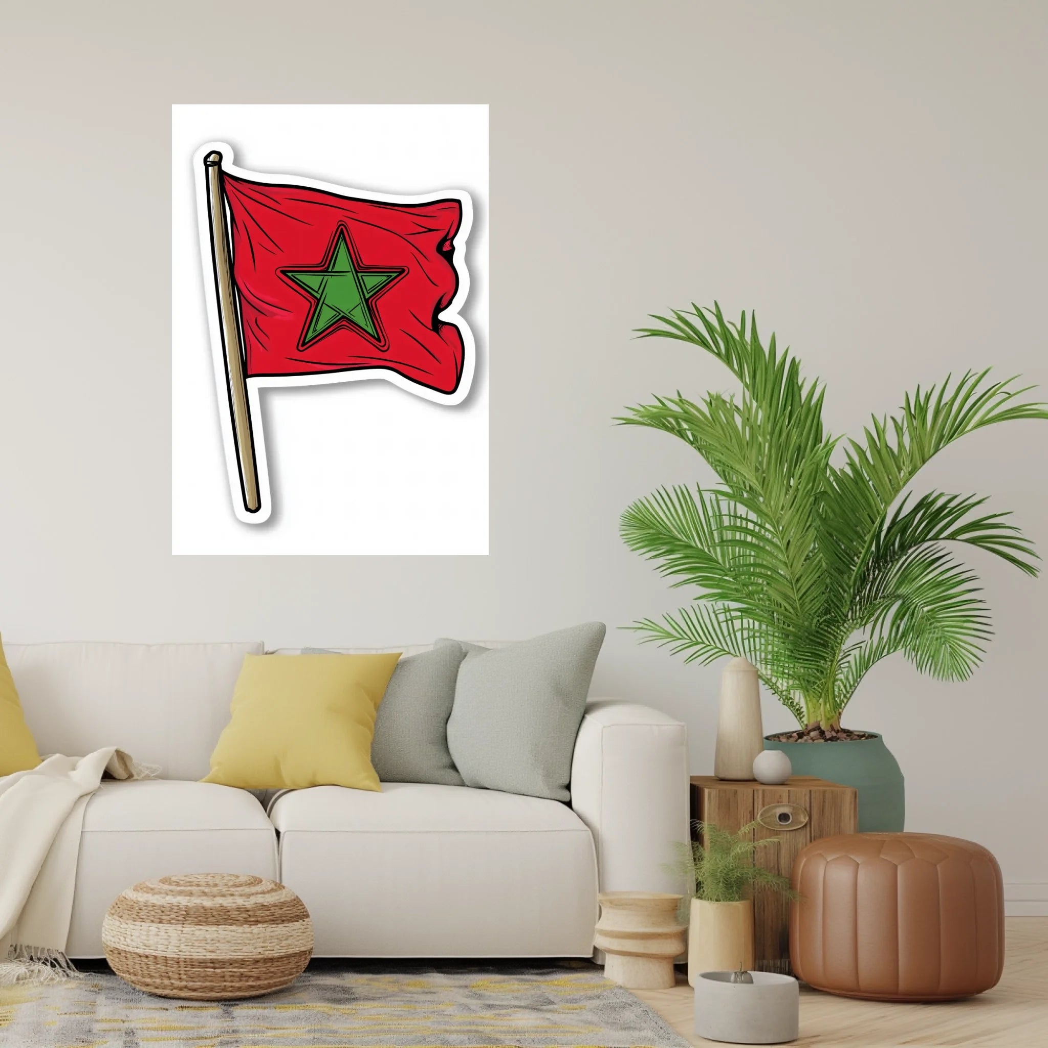 High-resolution visual of the Sticker flags wall art, shown either in a stylish interior setting or as a detailed product mockup.