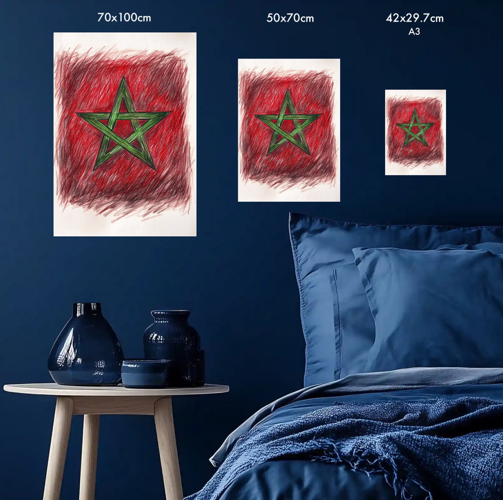 High-resolution visual of the Sketch flags wall art, shown either in a stylish interior setting or as a detailed product mockup.