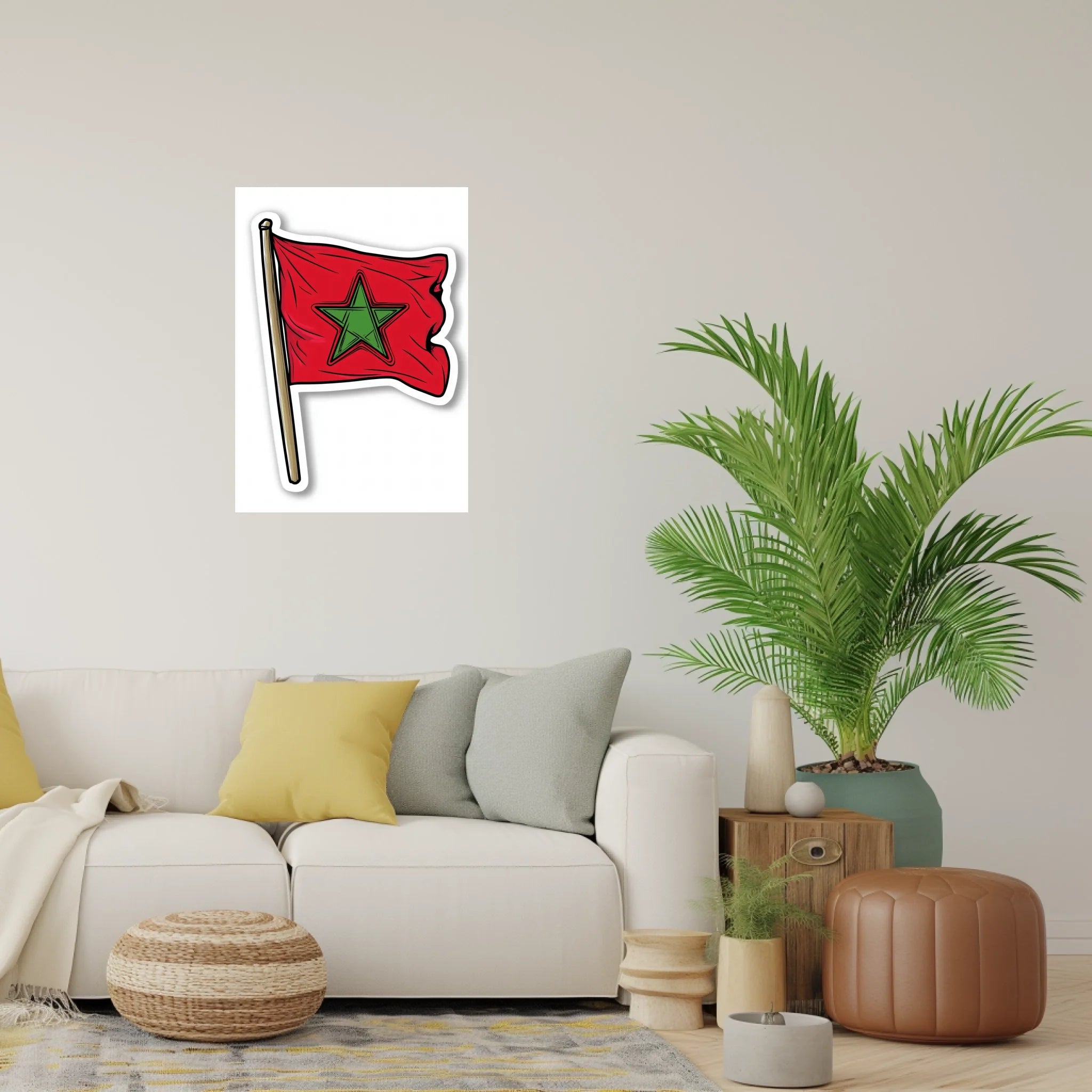 High-resolution visual of the Sticker flags wall art, shown either in a stylish interior setting or as a detailed product mockup.