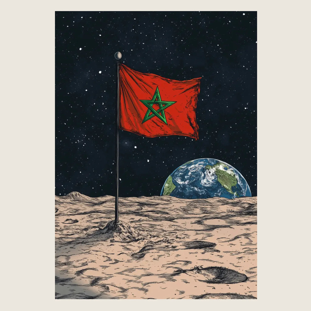 High-resolution visual of the Sky/Moon flags wall art, shown either in a stylish interior setting or as a detailed product mockup.