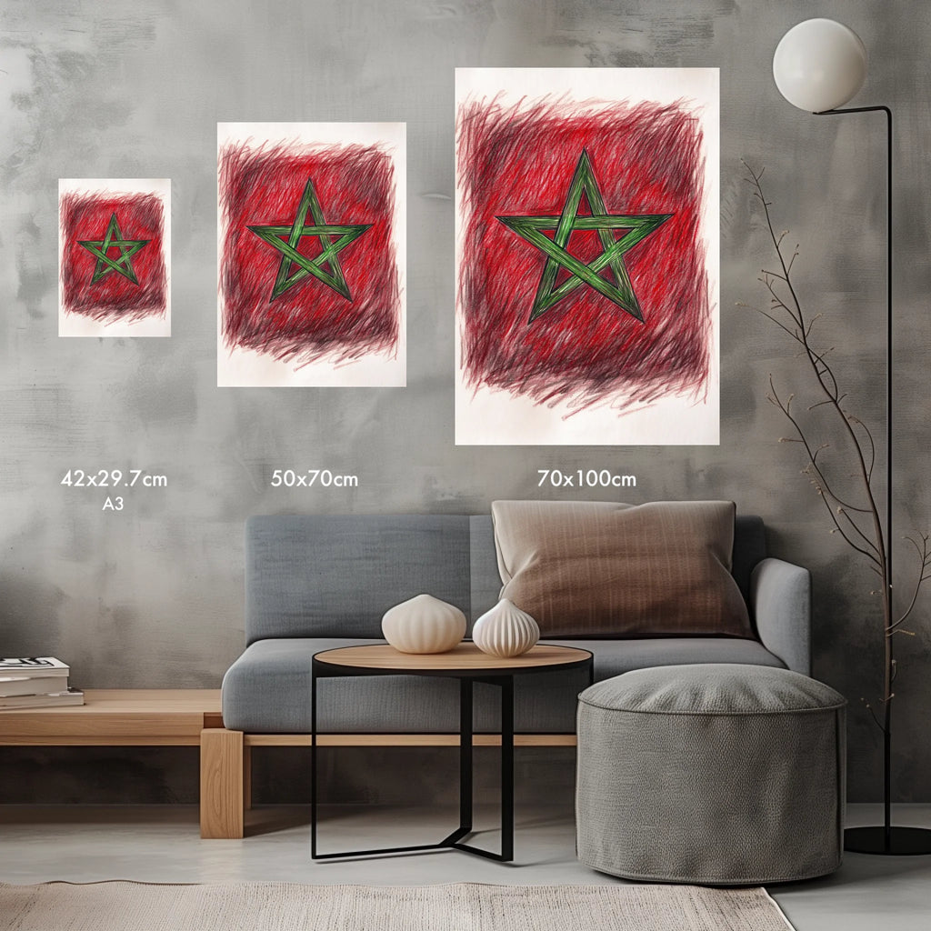 High-resolution visual of the Sketch flags wall art, shown either in a stylish interior setting or as a detailed product mockup.