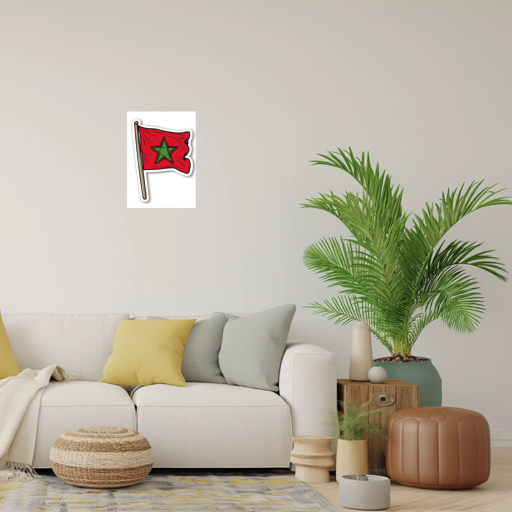 High-resolution visual of the Sticker flags wall art, shown either in a stylish interior setting or as a detailed product mockup.