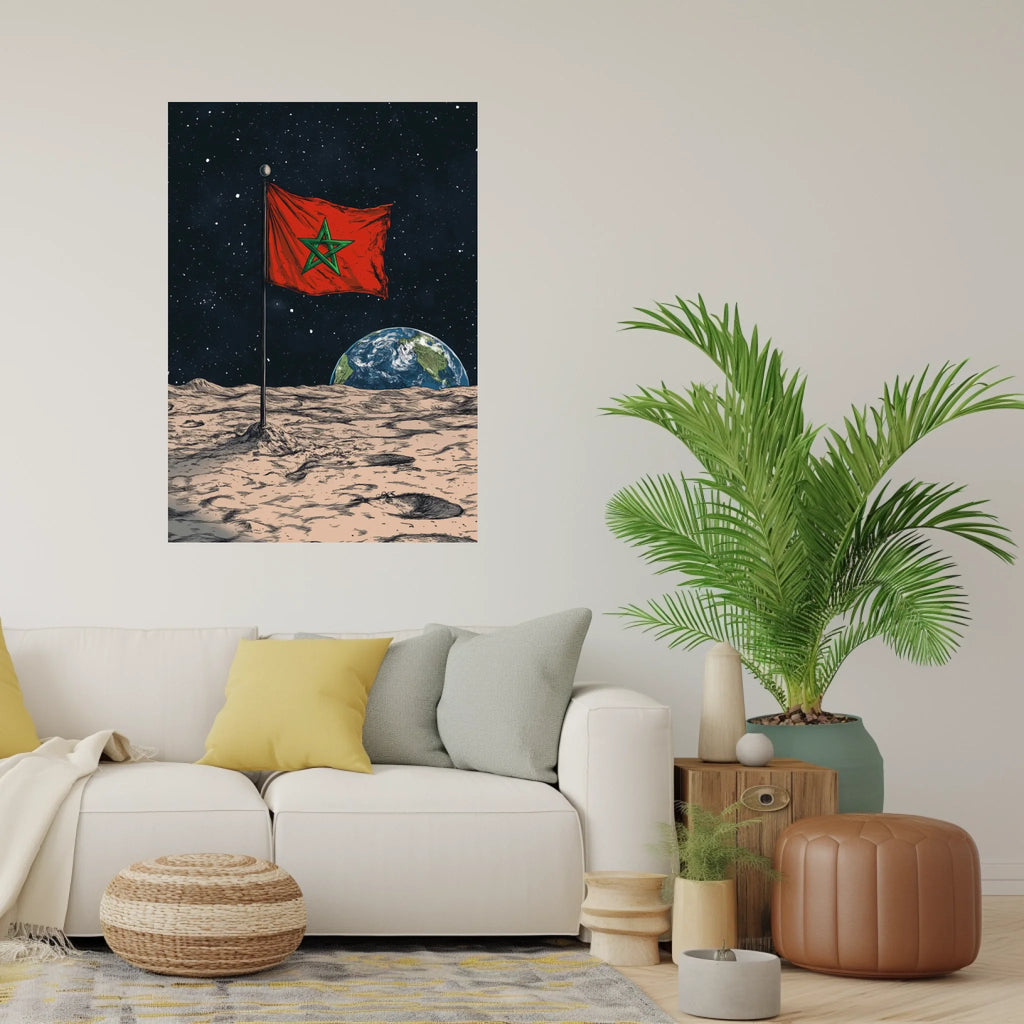 High-resolution visual of the Sky/Moon flags wall art, shown either in a stylish interior setting or as a detailed product mockup.
