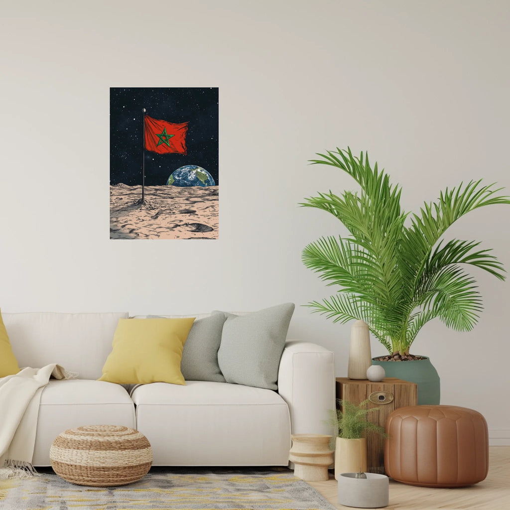 High-resolution visual of the Sky/Moon flags wall art, shown either in a stylish interior setting or as a detailed product mockup.