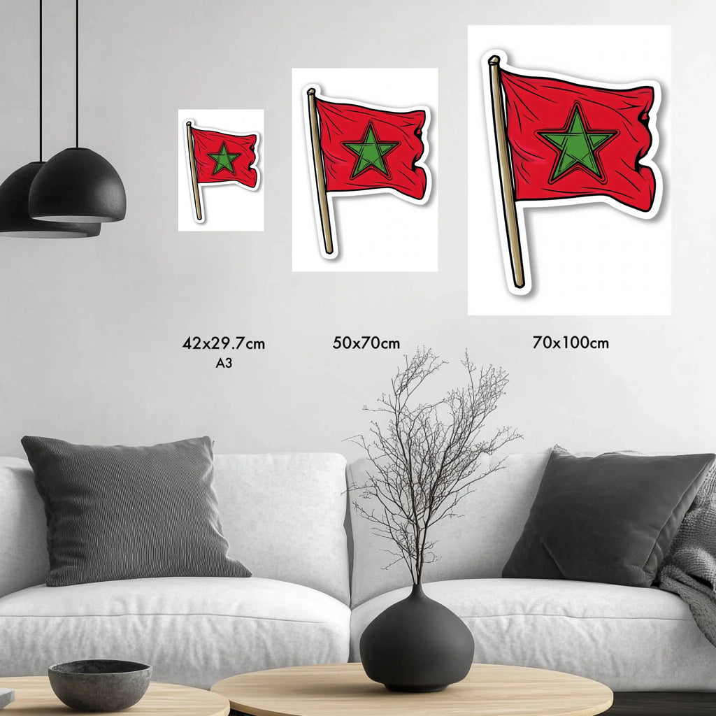 High-resolution visual of the Sticker flags wall art, shown either in a stylish interior setting or as a detailed product mockup.
