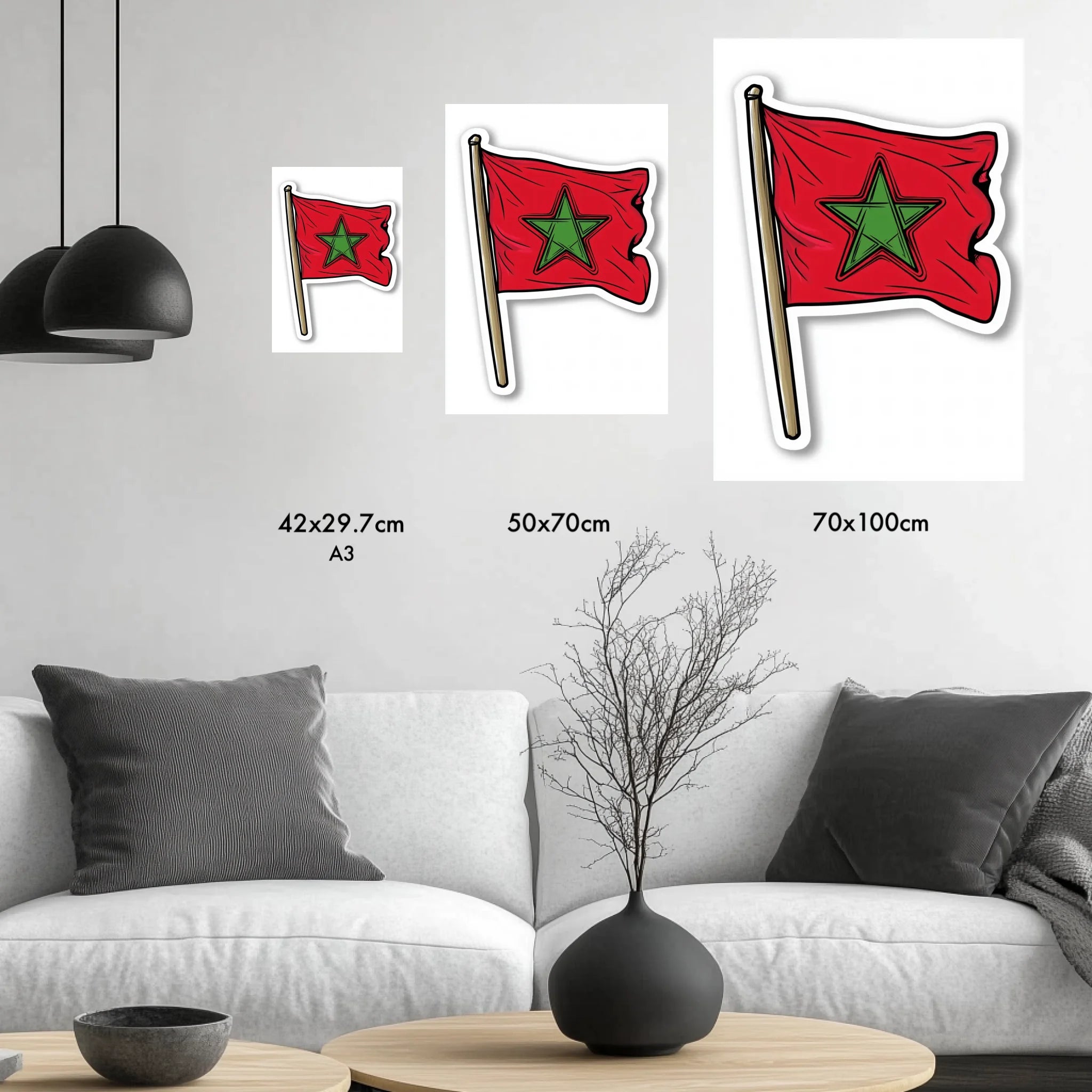 High-resolution visual of the Sticker flags wall art, shown either in a stylish interior setting or as a detailed product mockup.