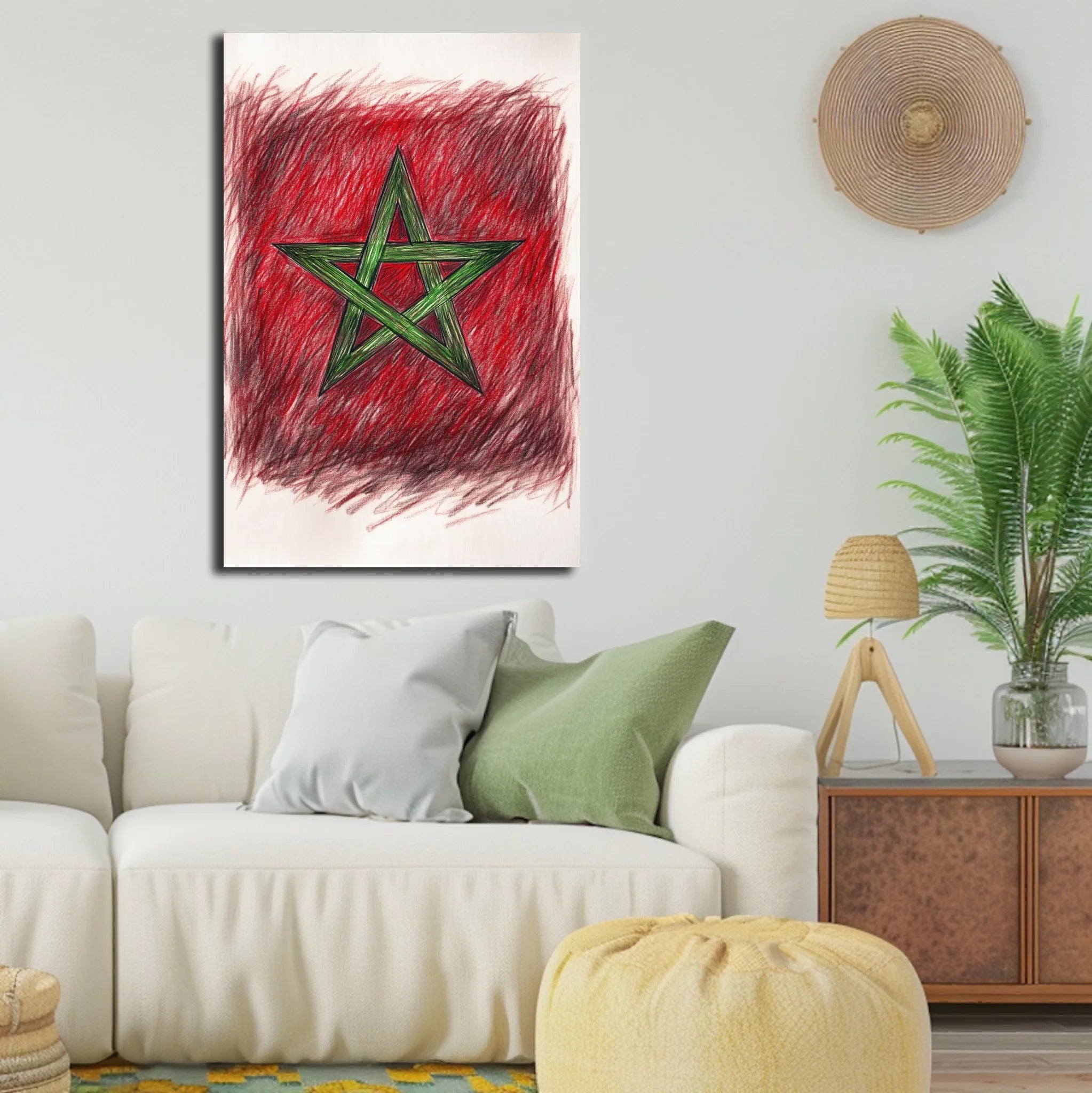 High-resolution visual of the Sketch flags wall art, shown either in a stylish interior setting or as a detailed product mockup.