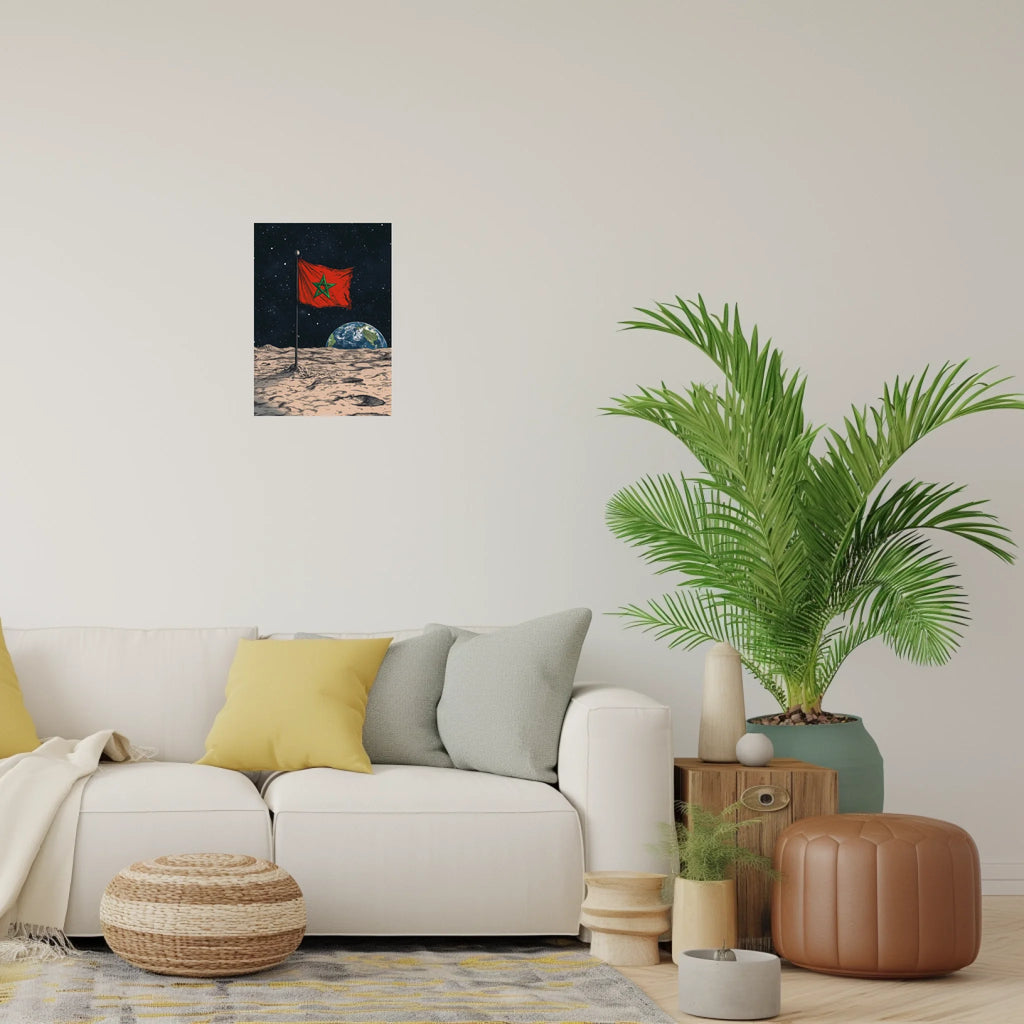 High-resolution visual of the Sky/Moon flags wall art, shown either in a stylish interior setting or as a detailed product mockup.