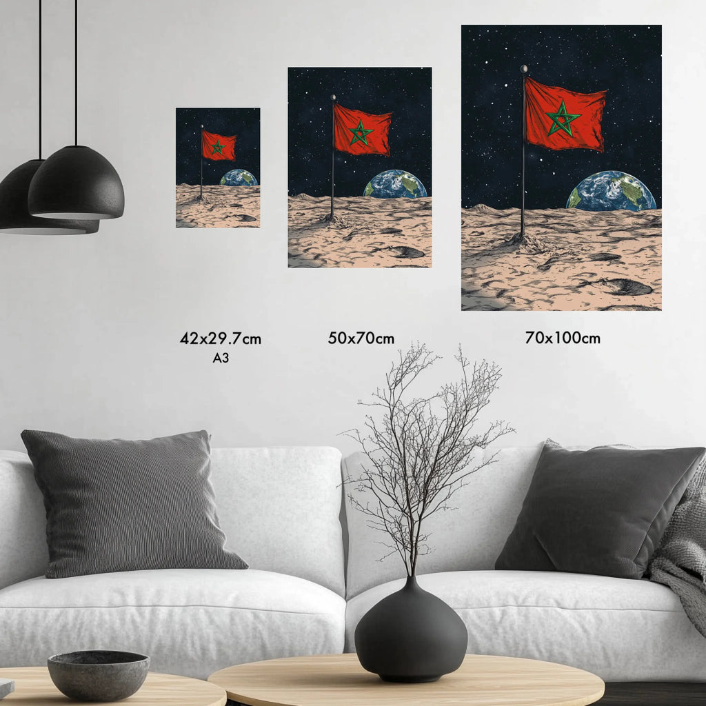 High-resolution visual of the Sky/Moon flags wall art, shown either in a stylish interior setting or as a detailed product mockup.