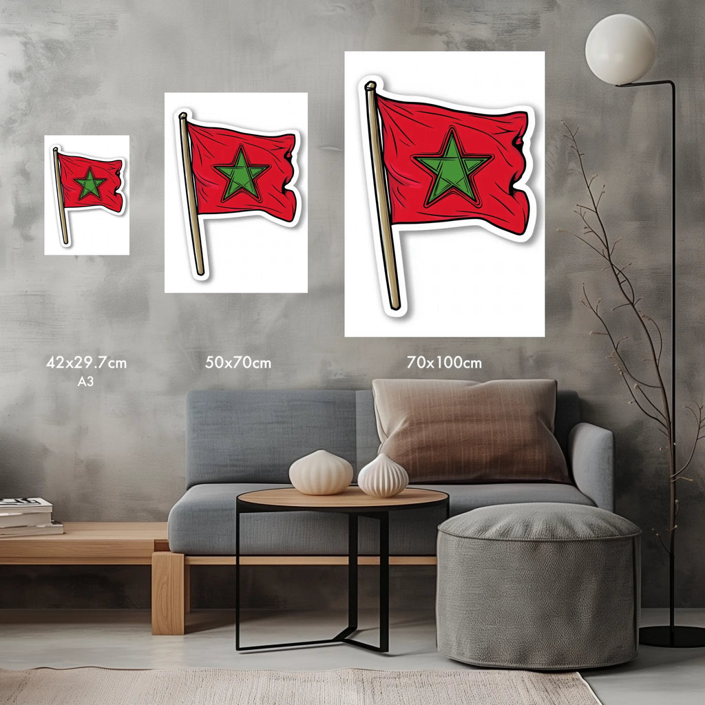 High-resolution visual of the Sticker flags wall art, shown either in a stylish interior setting or as a detailed product mockup.