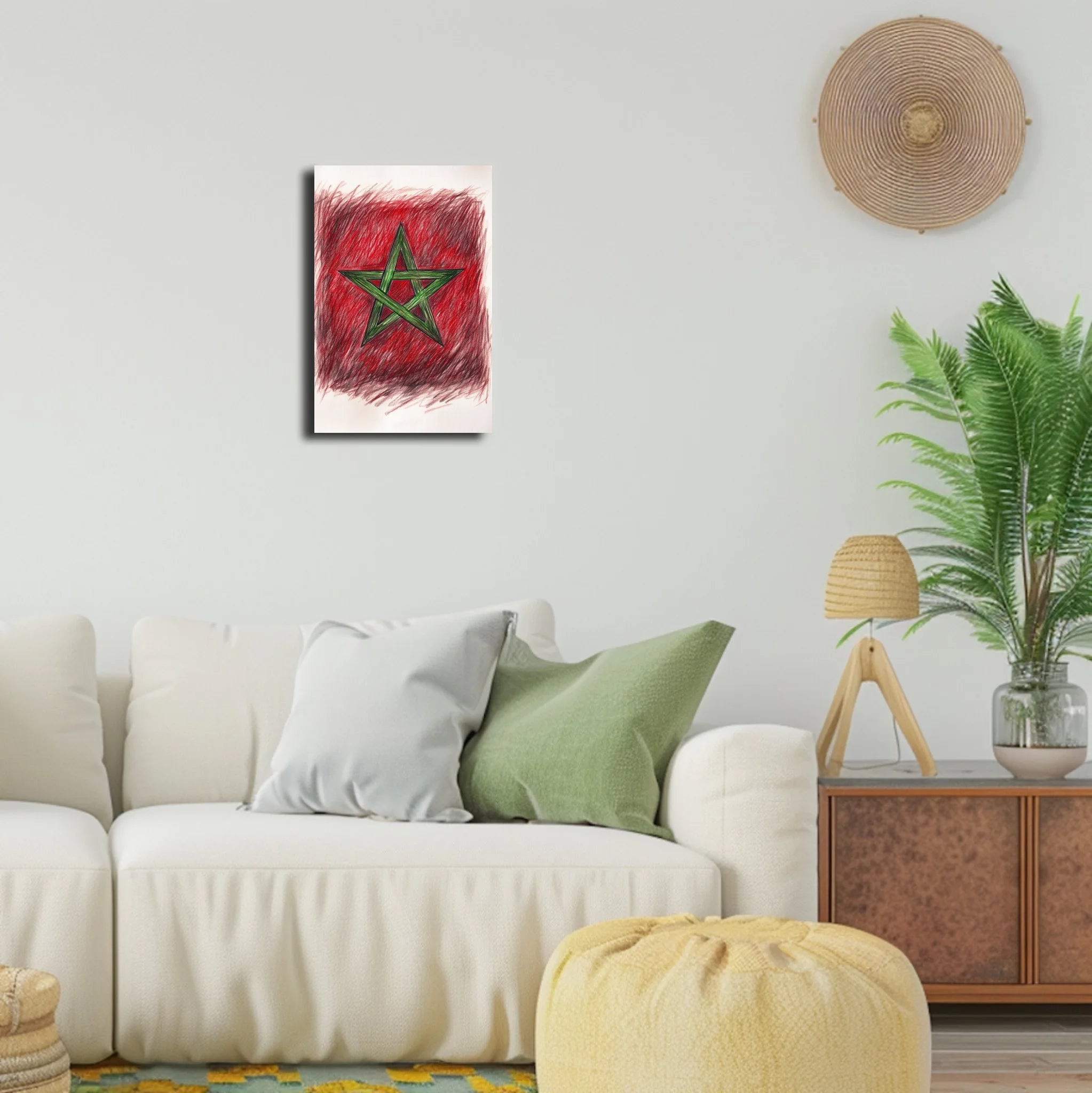 High-resolution visual of the Sketch flags wall art, shown either in a stylish interior setting or as a detailed product mockup.