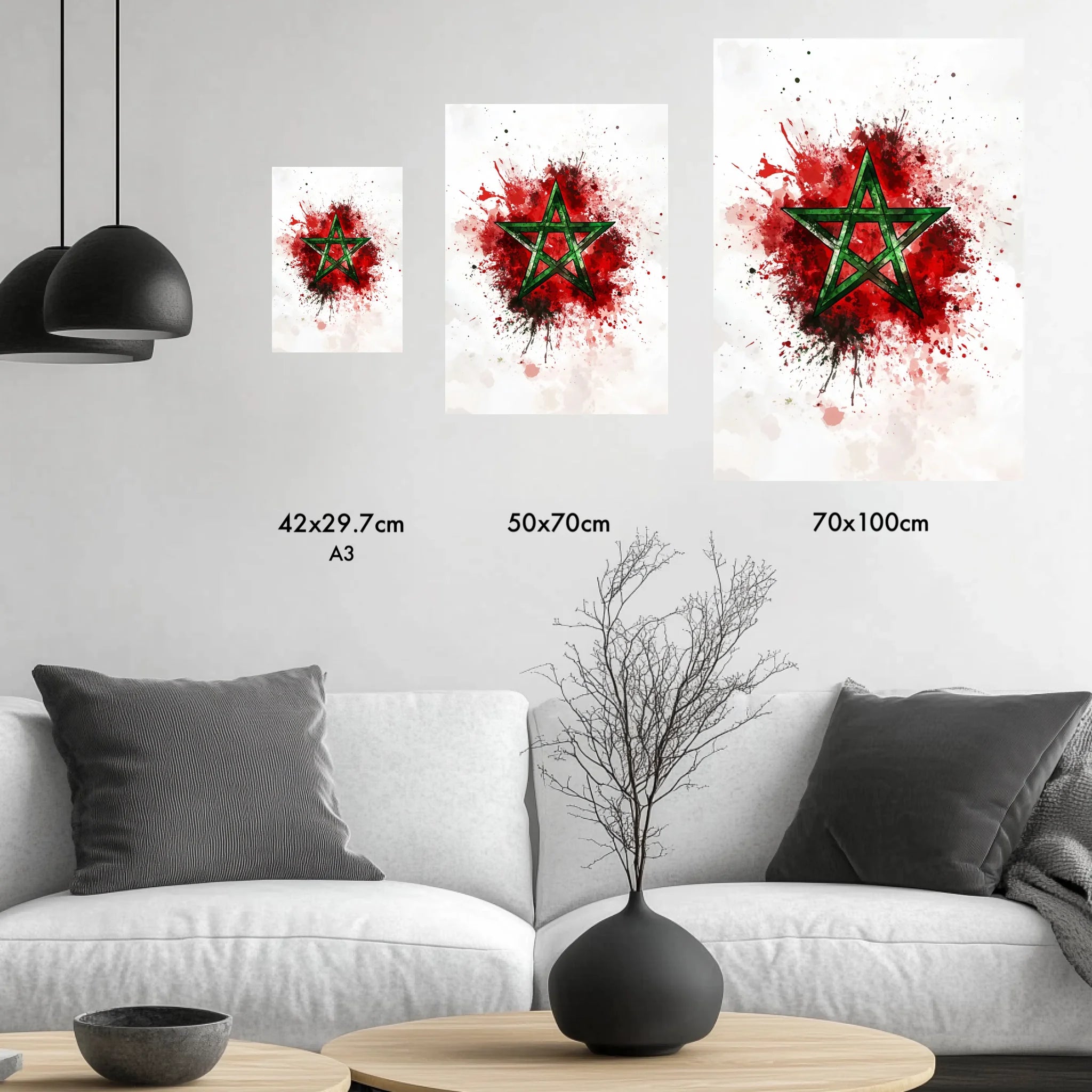 High-resolution visual of the Watercolor flags wall art, shown either in a stylish interior setting or as a detailed product mockup.