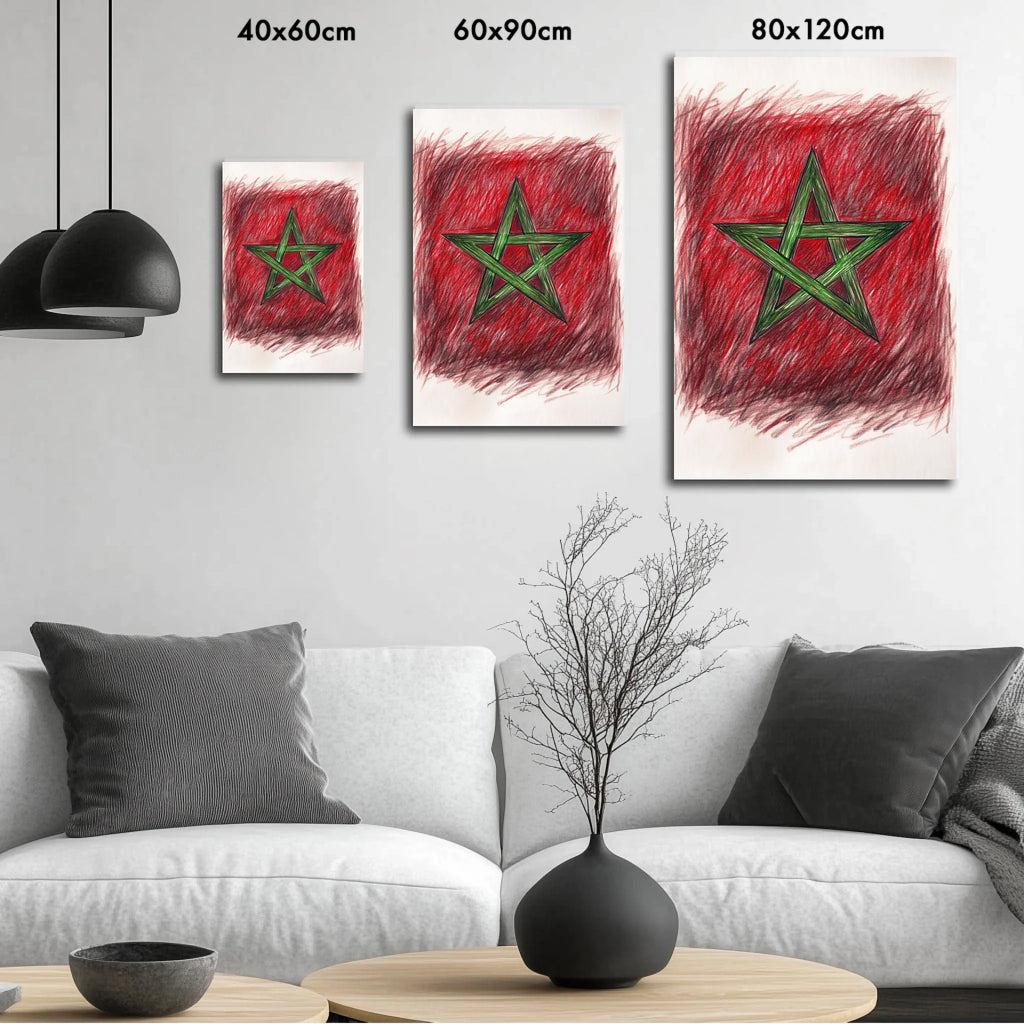 High-resolution visual of the Sketch flags wall art, shown either in a stylish interior setting or as a detailed product mockup.