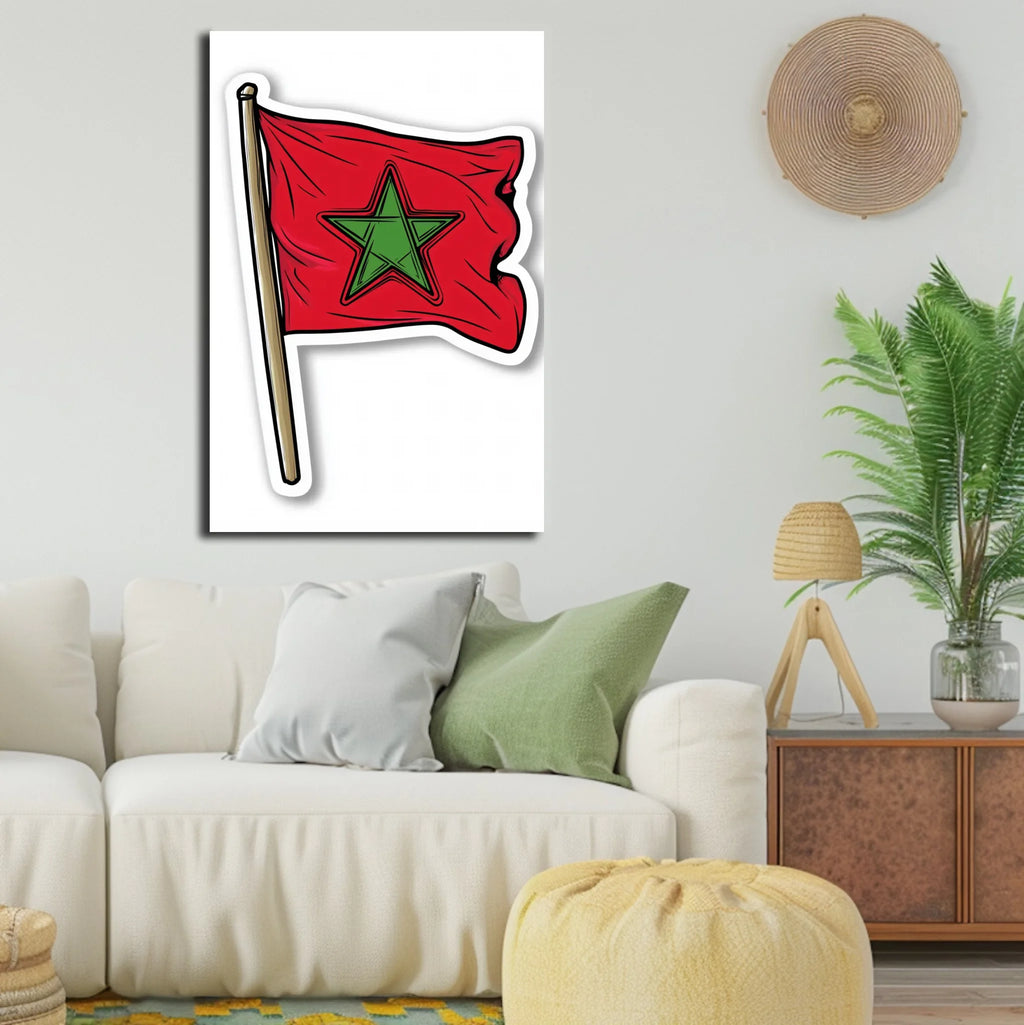 High-resolution visual of the Sticker flags wall art, shown either in a stylish interior setting or as a detailed product mockup.
