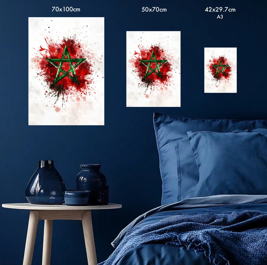 High-resolution visual of the Watercolor flags wall art, shown either in a stylish interior setting or as a detailed product mockup.