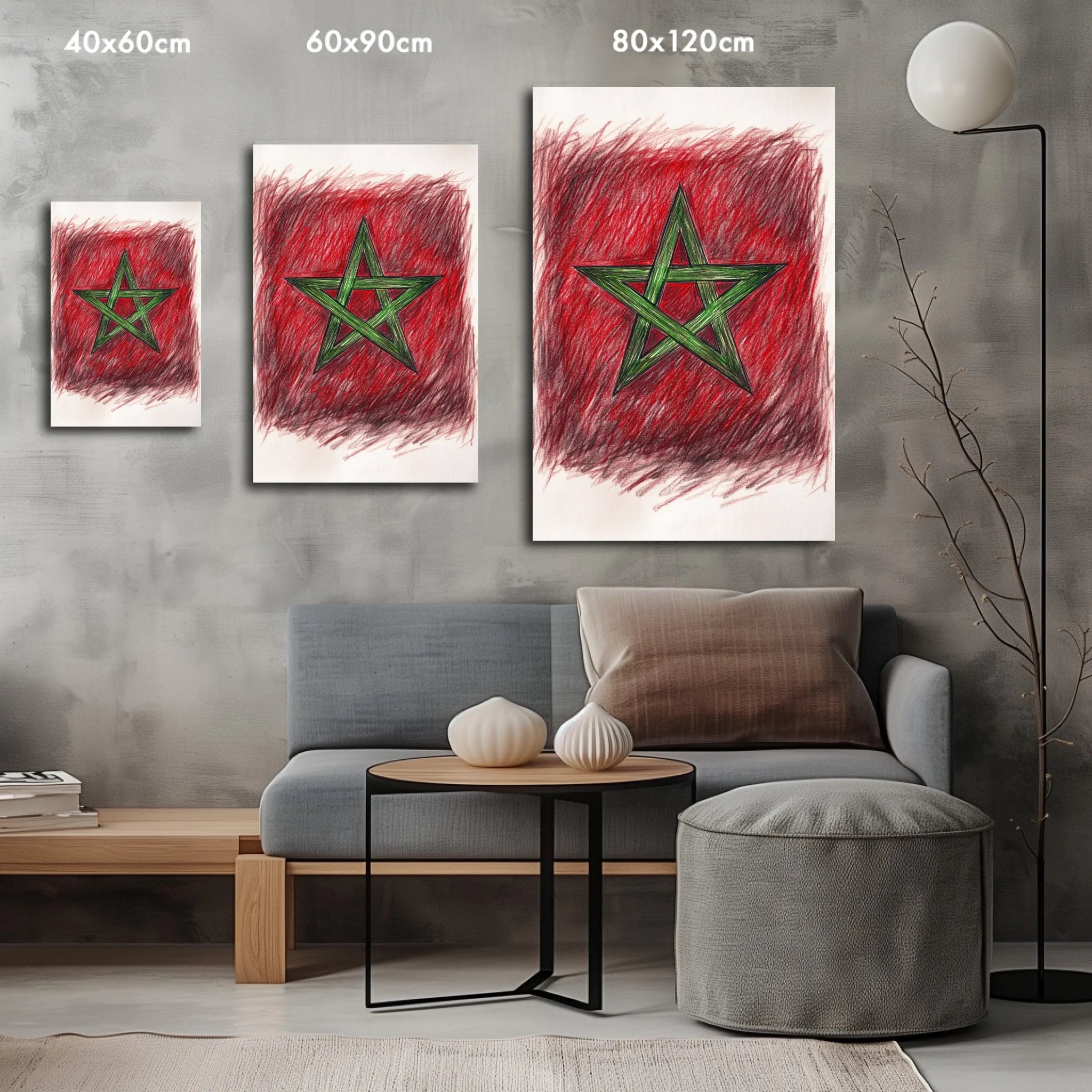 High-resolution visual of the Sketch flags wall art, shown either in a stylish interior setting or as a detailed product mockup.