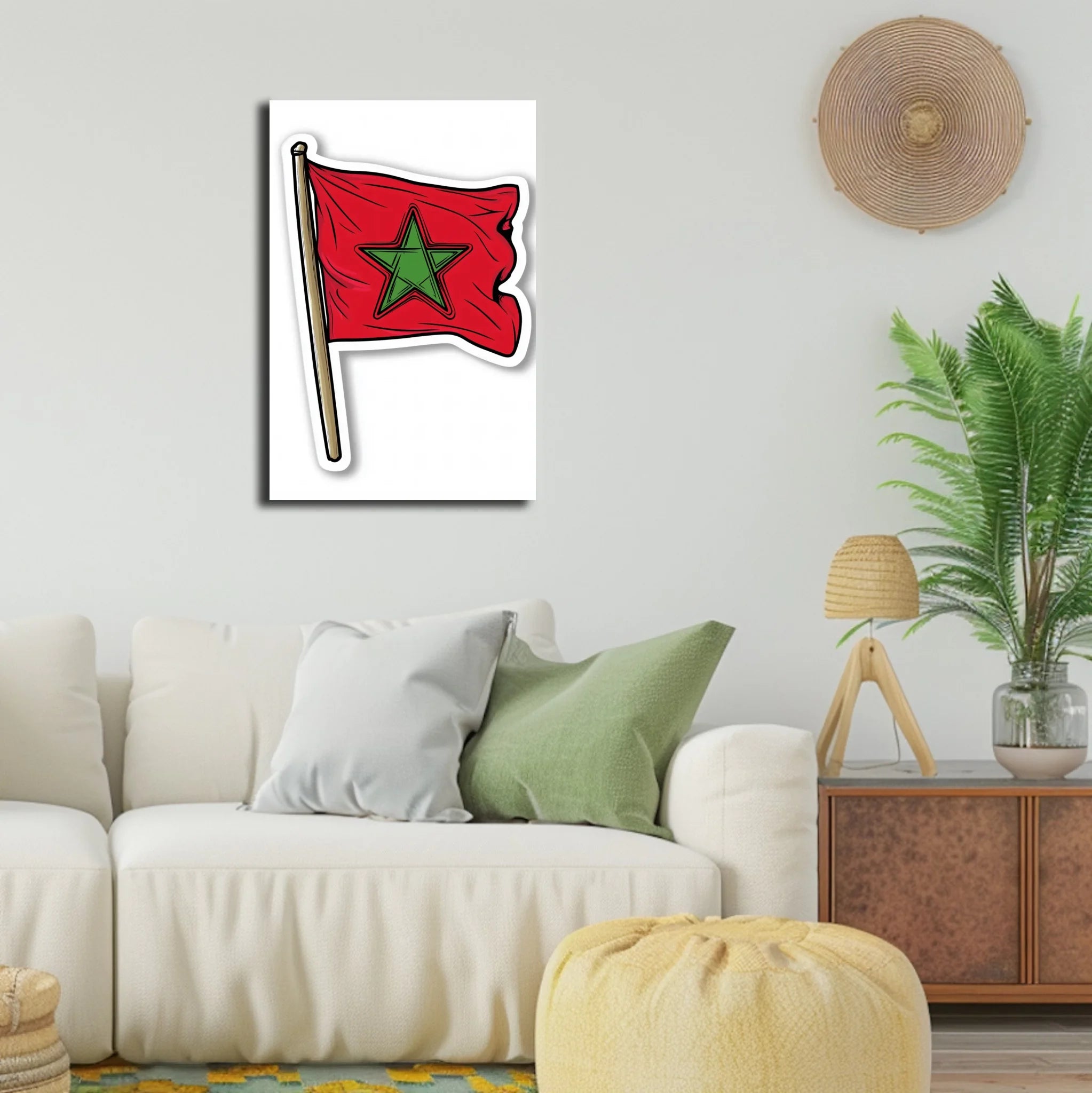 High-resolution visual of the Sticker flags wall art, shown either in a stylish interior setting or as a detailed product mockup.