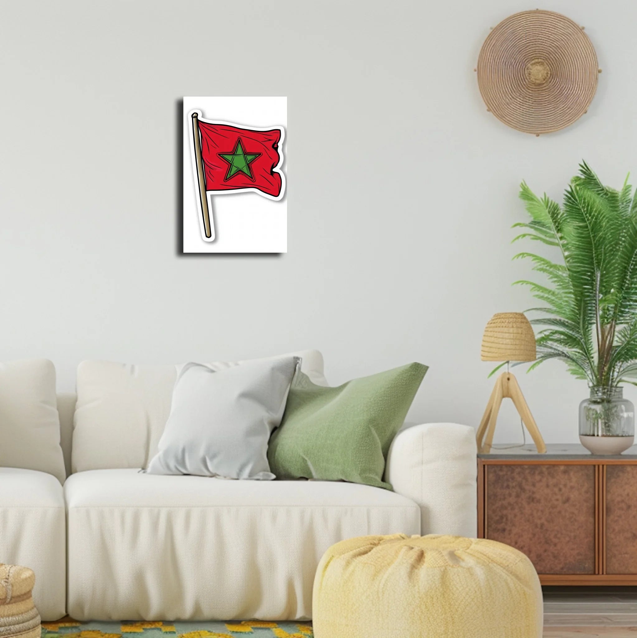 High-resolution visual of the Sticker flags wall art, shown either in a stylish interior setting or as a detailed product mockup.