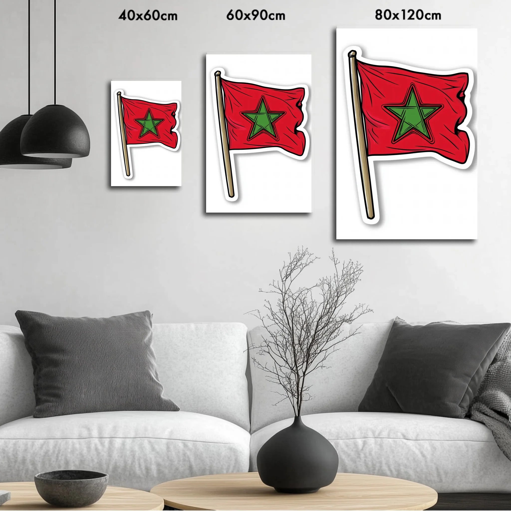 High-resolution visual of the Sticker flags wall art, shown either in a stylish interior setting or as a detailed product mockup.