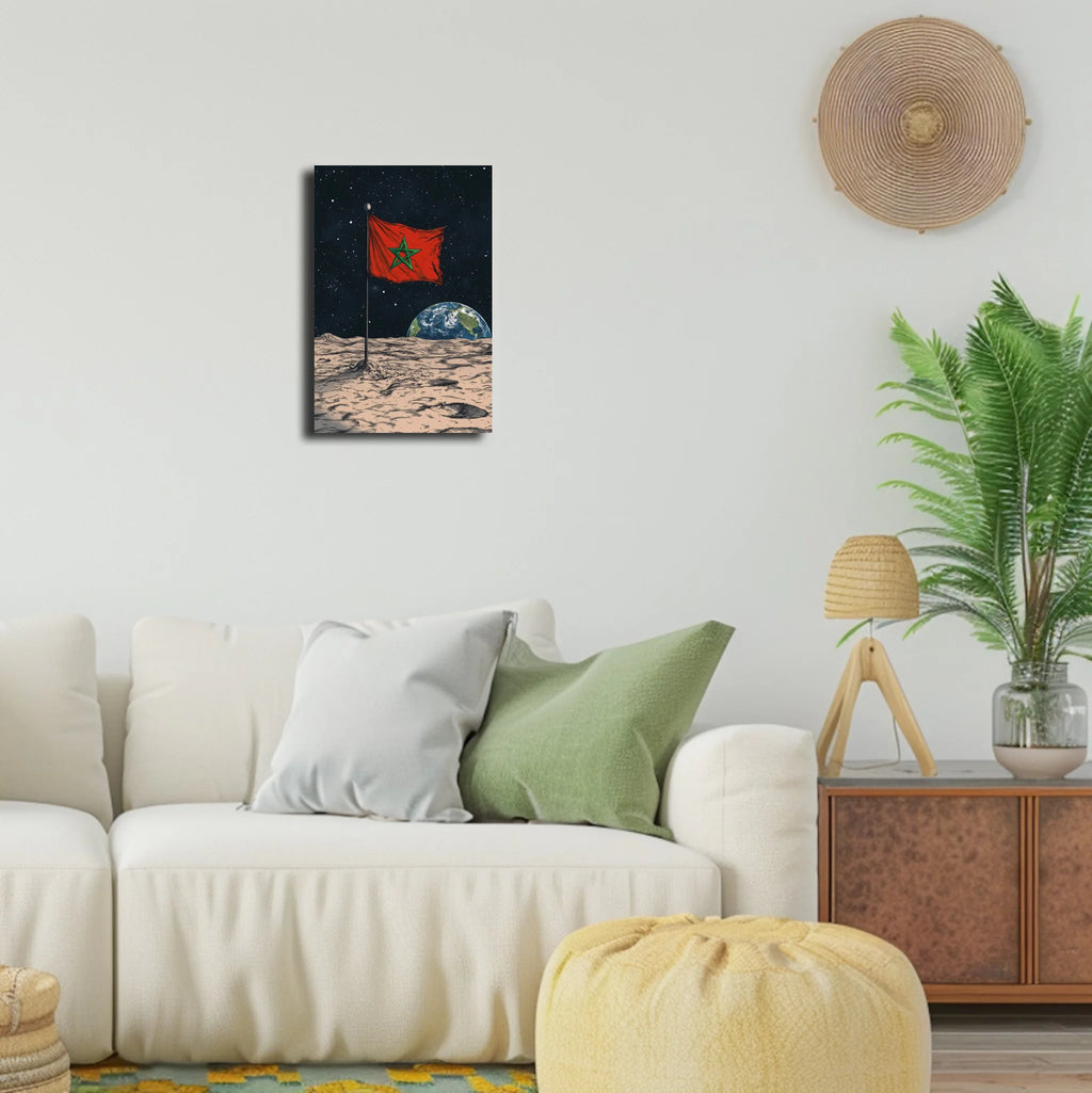High-resolution visual of the Sky/Moon flags wall art, shown either in a stylish interior setting or as a detailed product mockup.