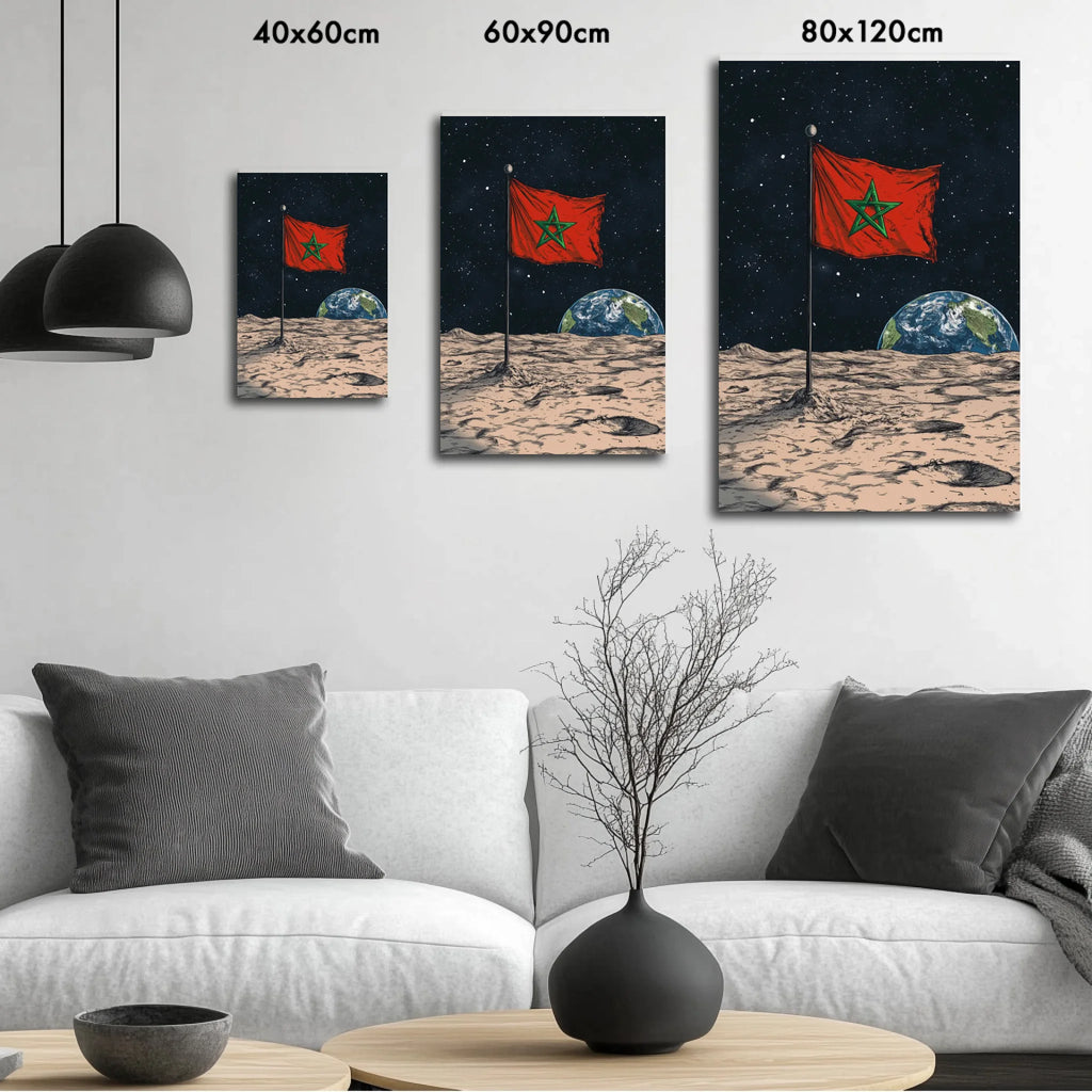 High-resolution visual of the Sky/Moon flags wall art, shown either in a stylish interior setting or as a detailed product mockup.