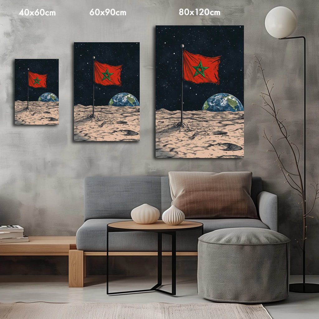 High-resolution visual of the Sky/Moon flags wall art, shown either in a stylish interior setting or as a detailed product mockup.
