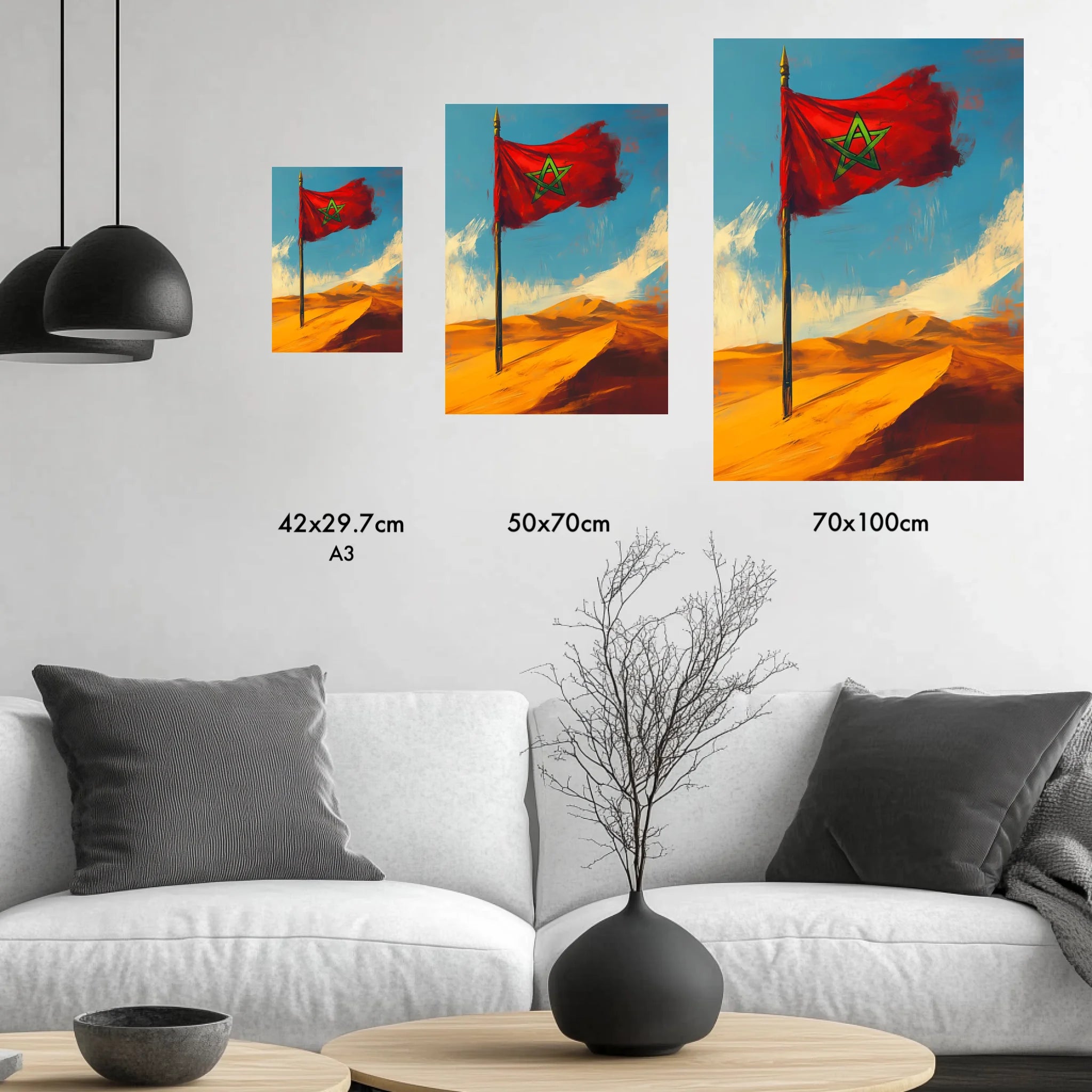 High-resolution visual of the Planted flags wall art, shown either in a stylish interior setting or as a detailed product mockup.