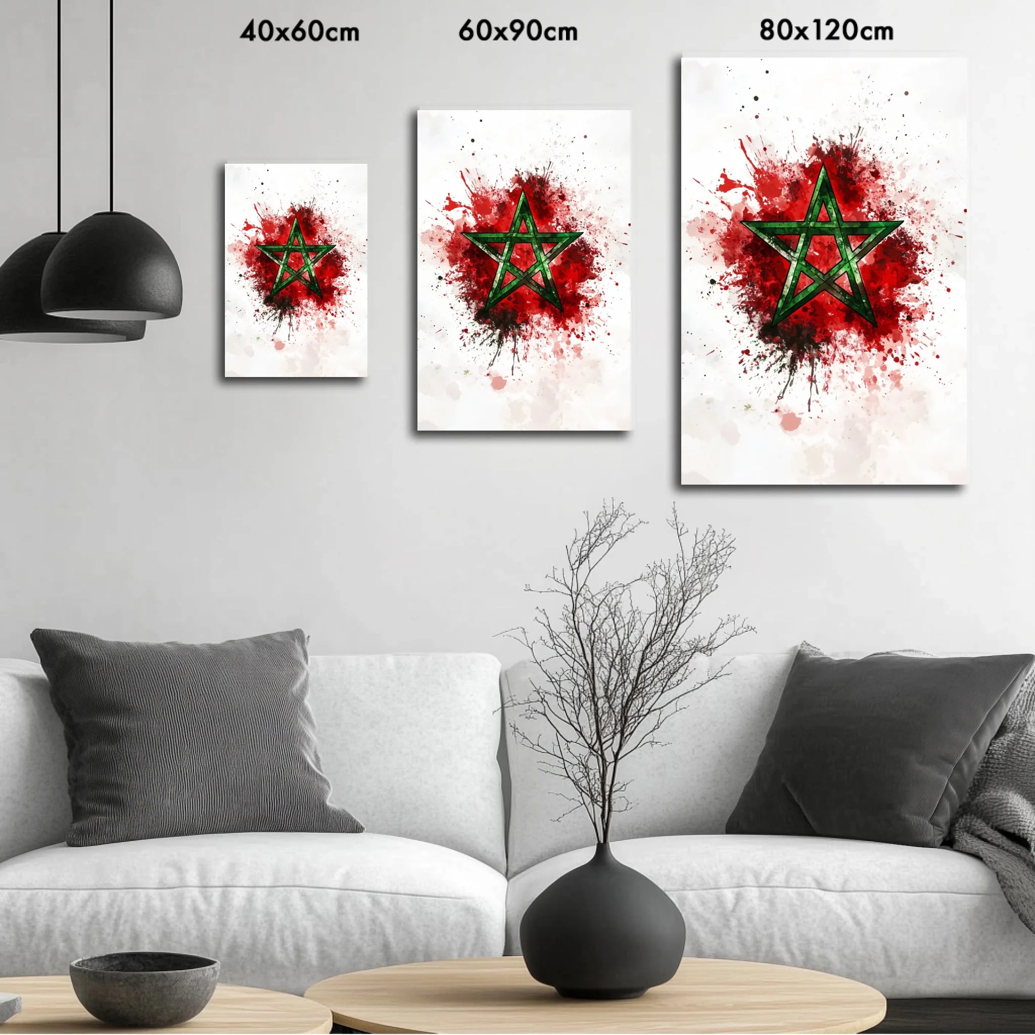High-resolution visual of the Watercolor flags wall art, shown either in a stylish interior setting or as a detailed product mockup.
