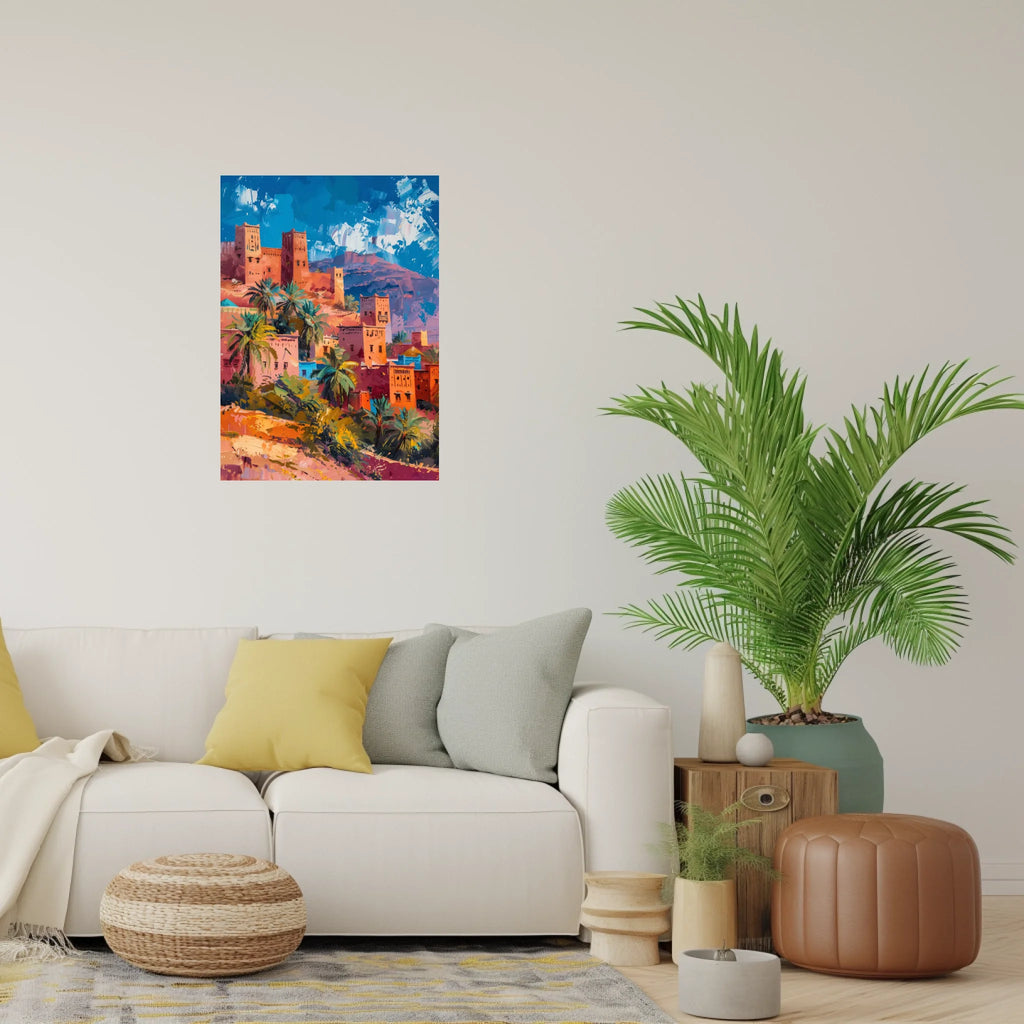 High-resolution visual of the Ouarzazate wall art, shown either in a stylish interior setting or as a detailed product mockup.
