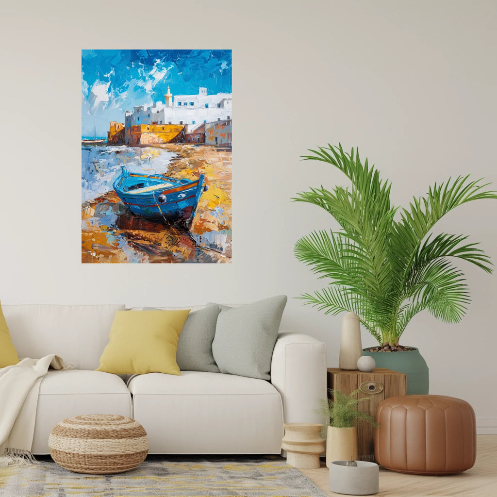 High-resolution visual of the Essaouira wall art, shown either in a stylish interior setting or as a detailed product mockup.