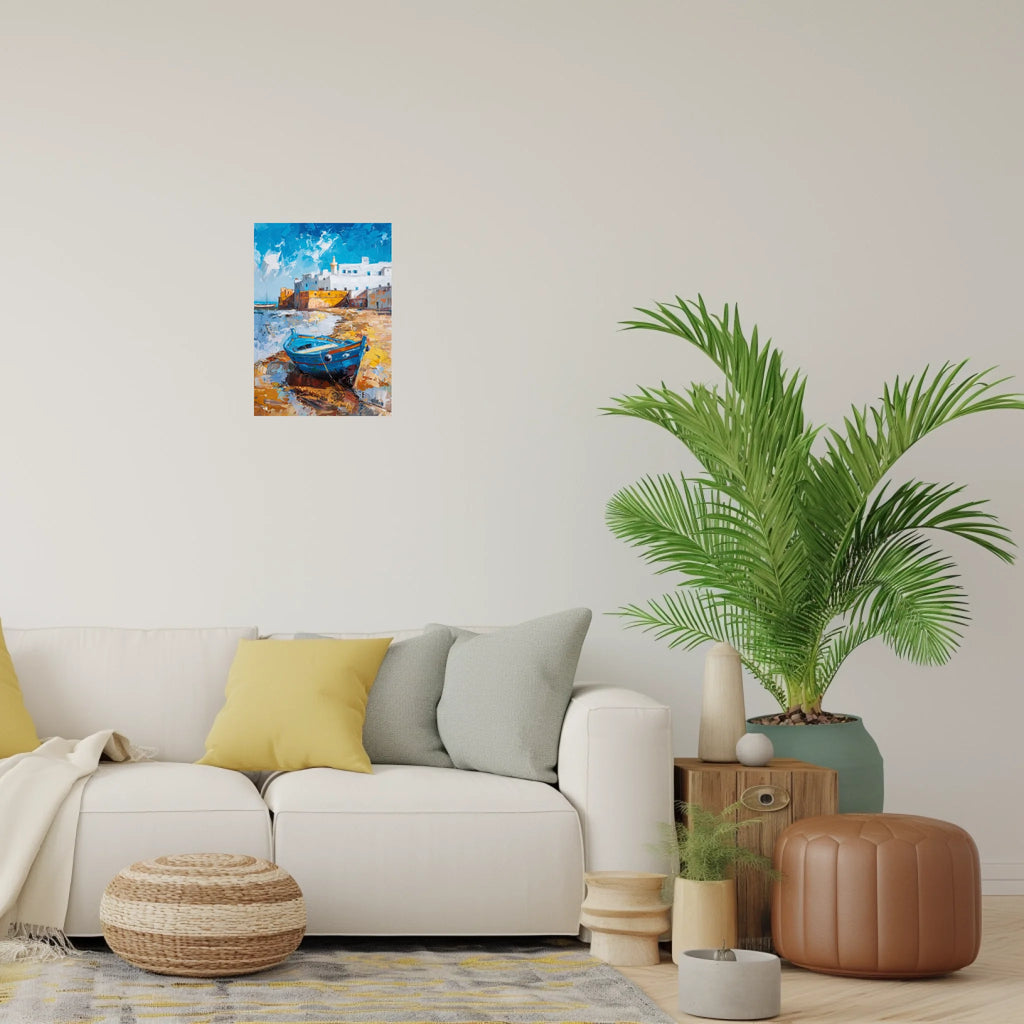 High-resolution visual of the Essaouira wall art, shown either in a stylish interior setting or as a detailed product mockup.