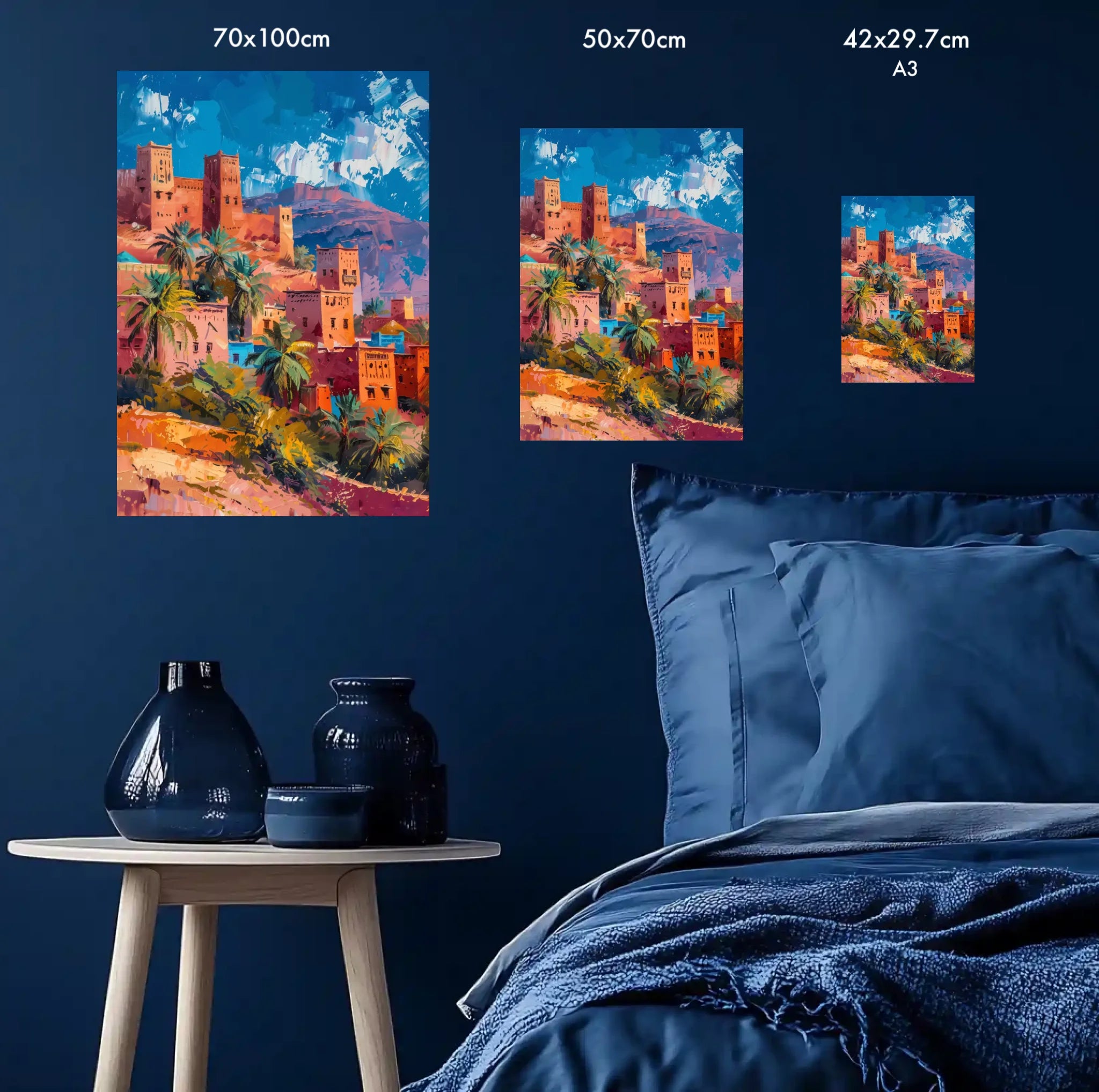 High-resolution visual of the Ouarzazate wall art, shown either in a stylish interior setting or as a detailed product mockup.