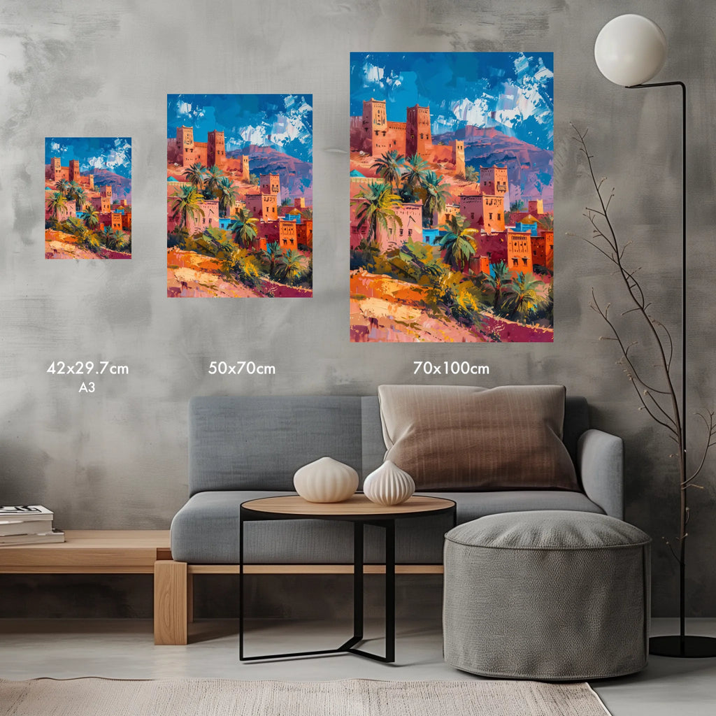 High-resolution visual of the Ouarzazate wall art, shown either in a stylish interior setting or as a detailed product mockup.