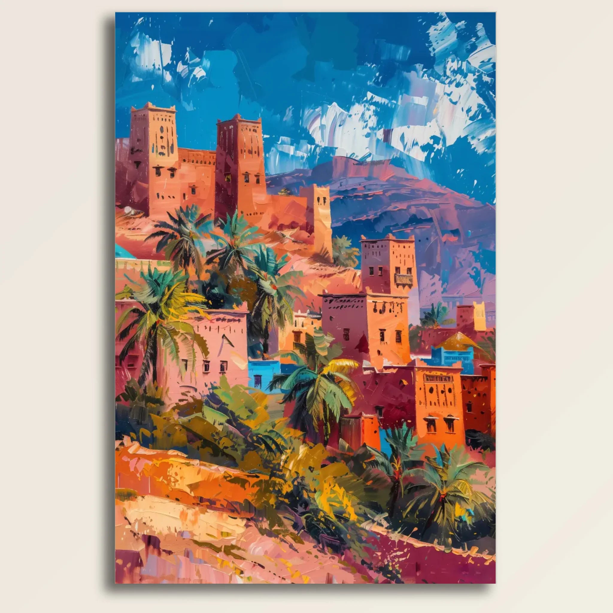 High-resolution visual of the Ouarzazate wall art, shown either in a stylish interior setting or as a detailed product mockup.