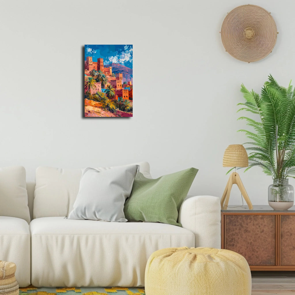 High-resolution visual of the Ouarzazate wall art, shown either in a stylish interior setting or as a detailed product mockup.