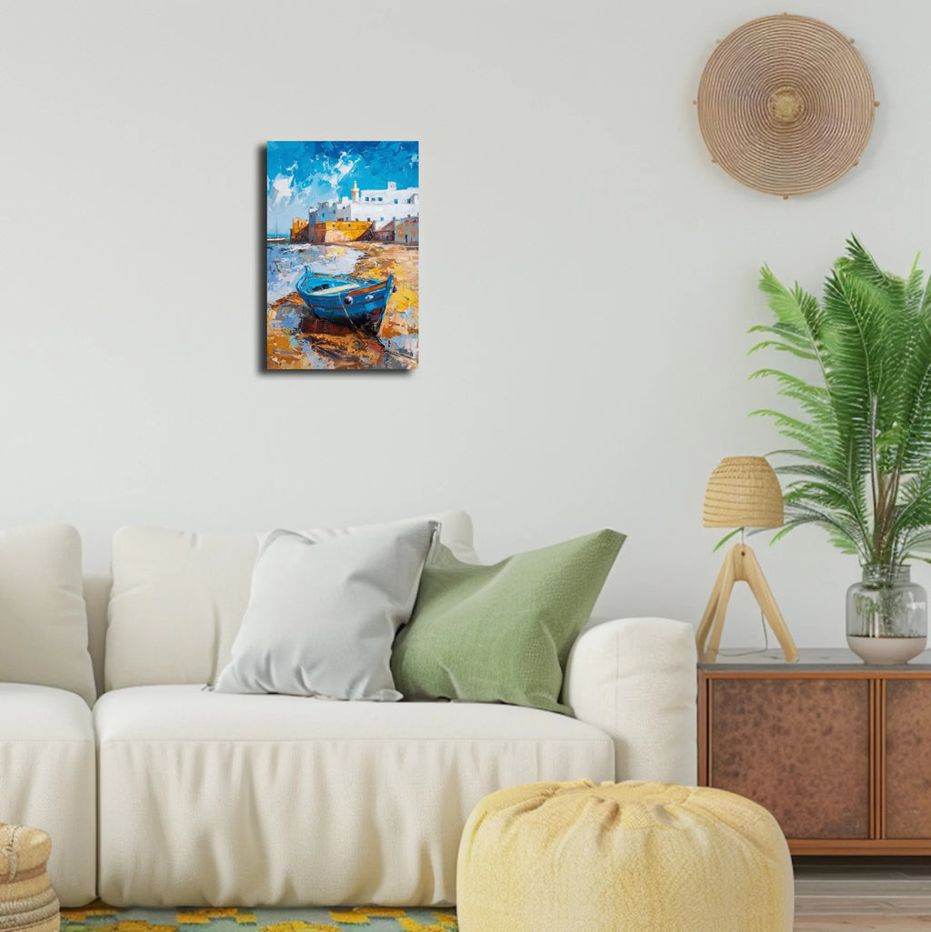 High-resolution visual of the Essaouira wall art, shown either in a stylish interior setting or as a detailed product mockup.